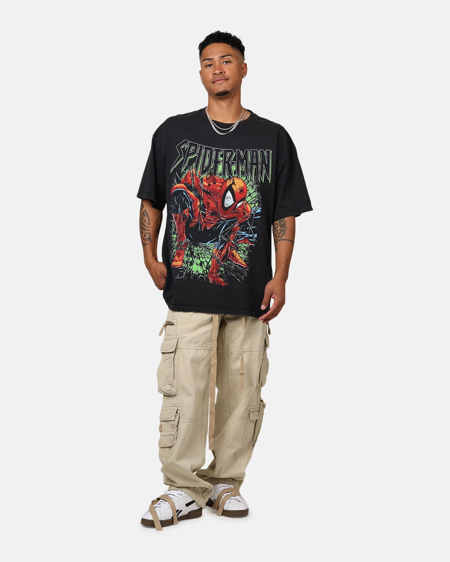Marvel Spider-Man T-Shirt Black Acidwash ZeroWaste Production