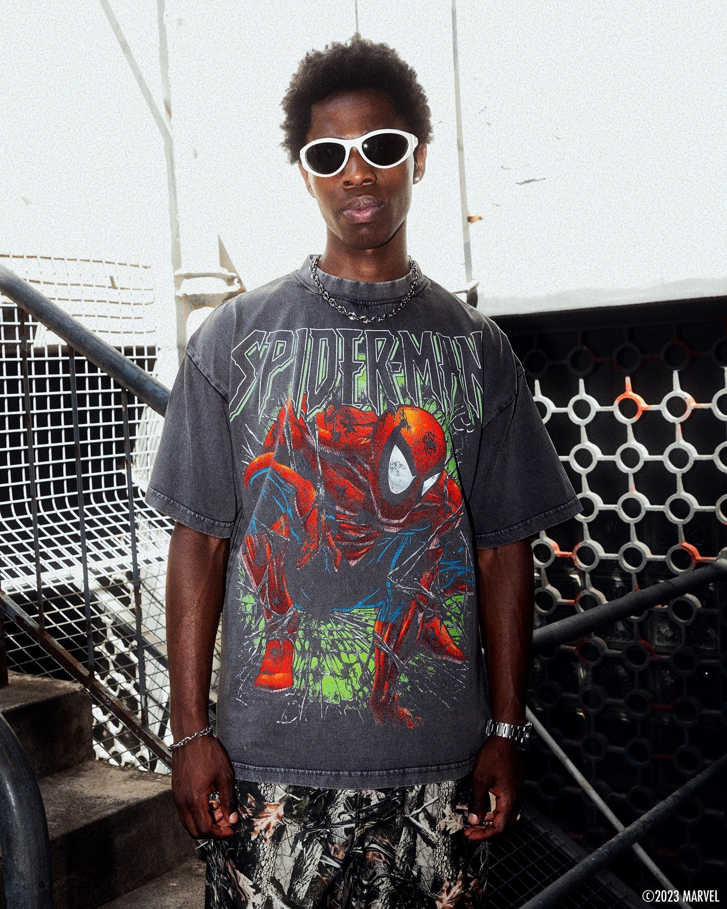 Marvel Spider-Man T-Shirt Charcoal Pocket Detailing