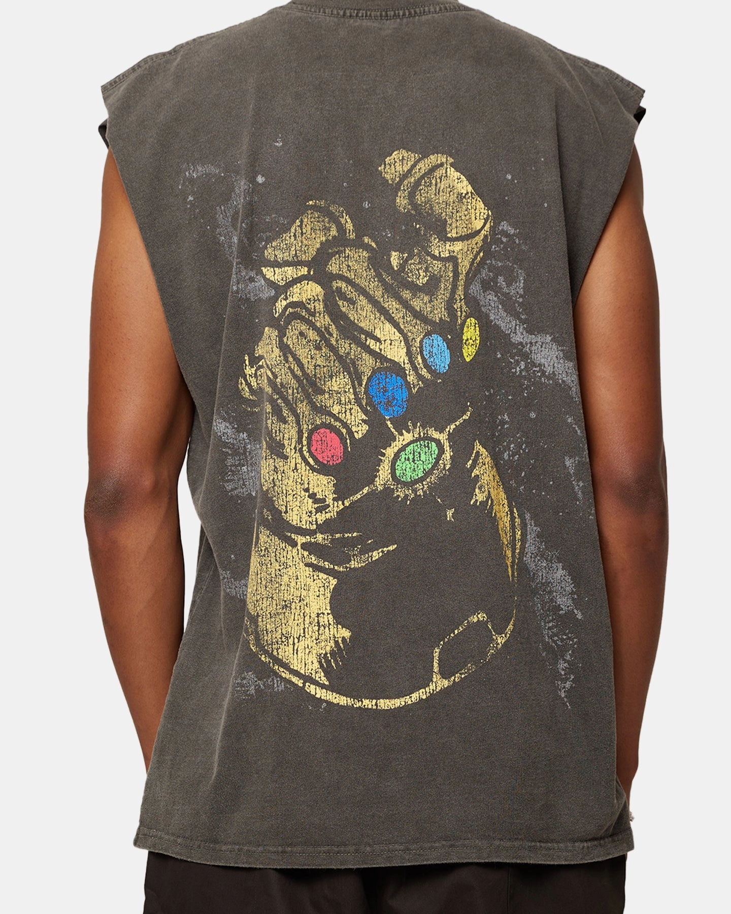 Thermal Regulation Layer AllSeasonWear Marvel Thanos Heavyweight Vintage Muscle T-Shirt Black Wash