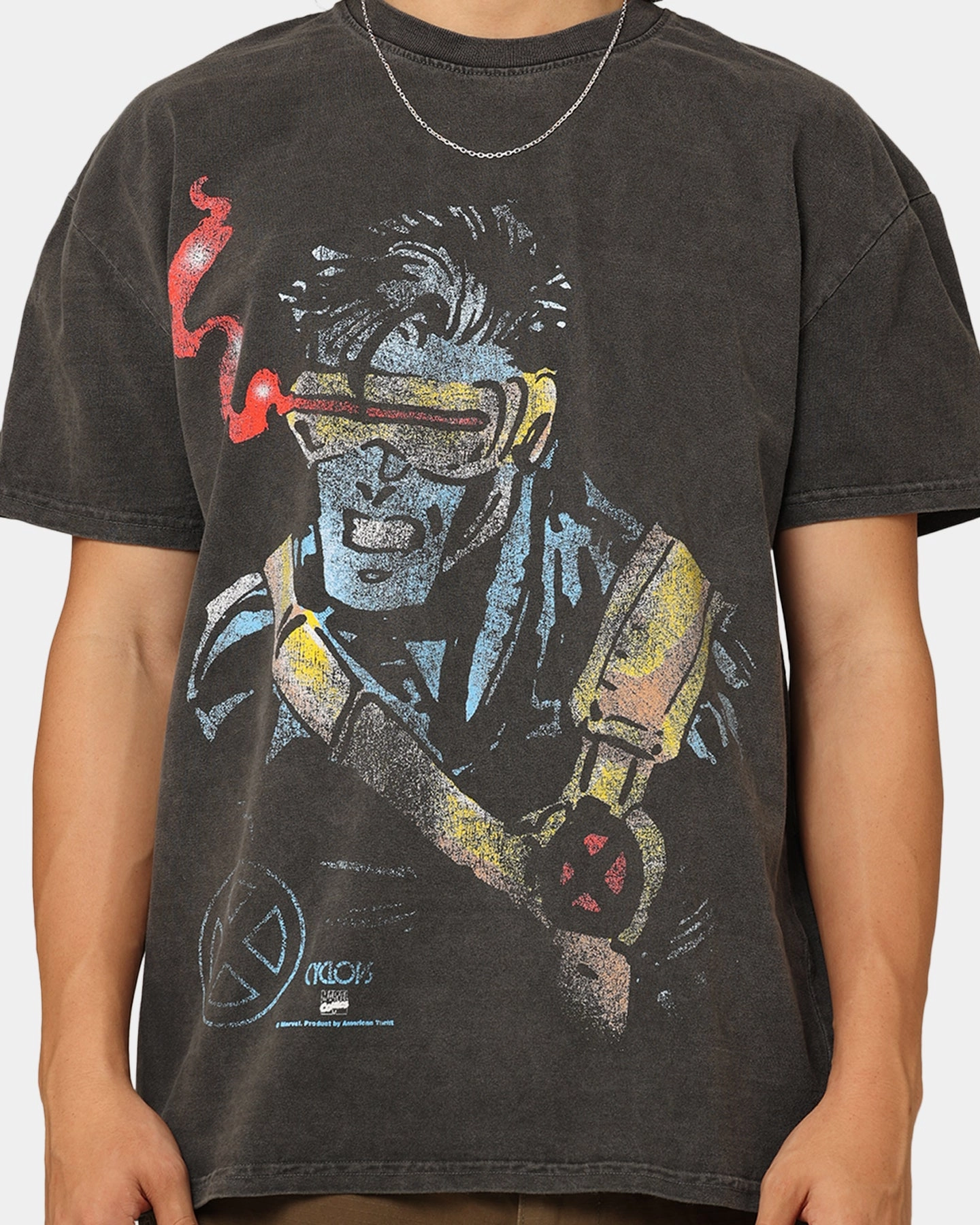 Seasonal Comfort Style Marvel X-Men Cyclops Heavyweight T-Shirt Black Wash