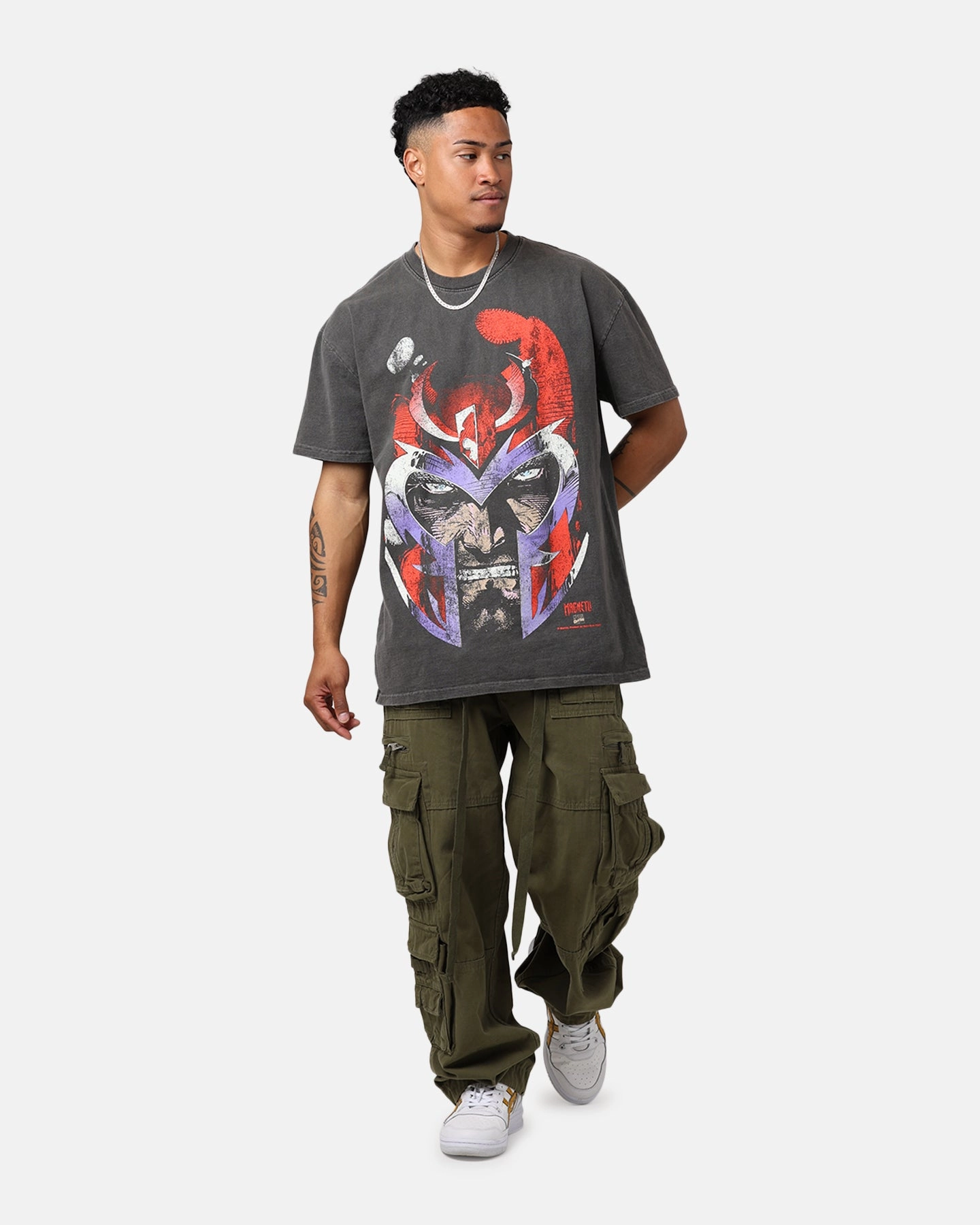 Marvel X-Men Magneto Heavyweight T-Shirt Black Wash Soft Touch Fit Soft Fabric