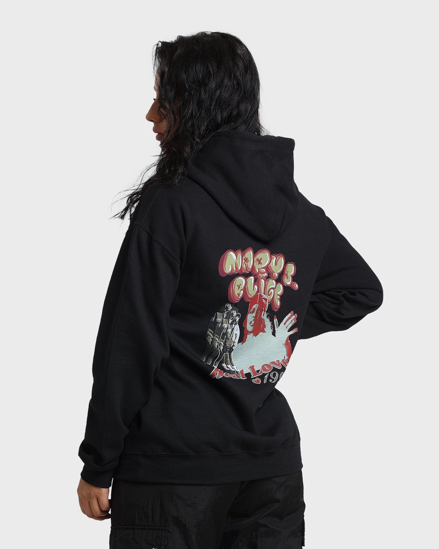discounted Mary J Blige Real Love 1992 Hoodie Black