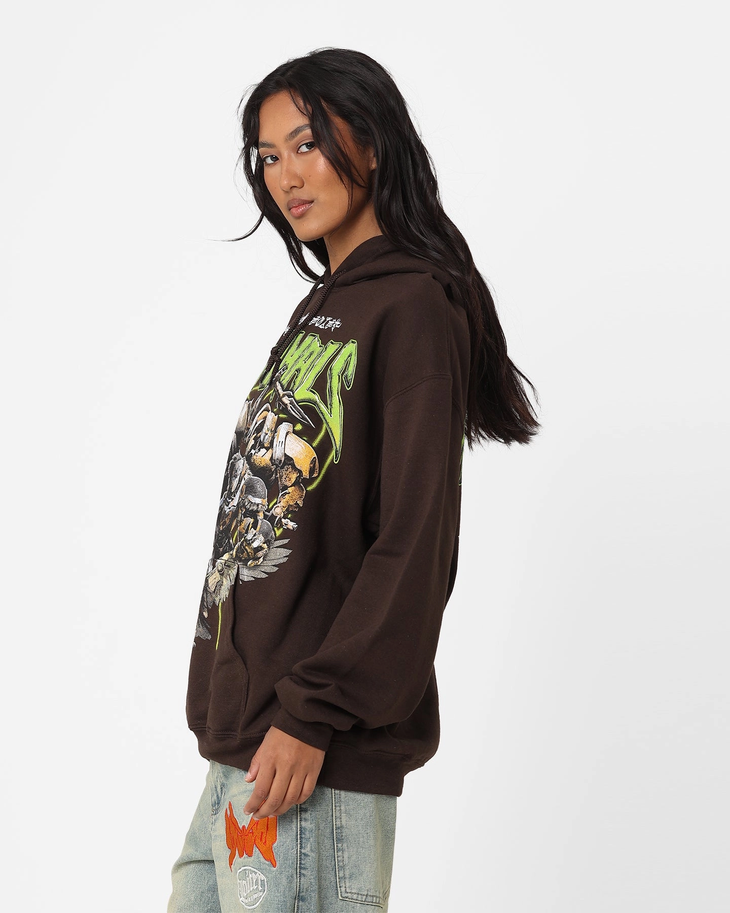 short sleeved Goat Crew X Transformers Maximals Vintage Hoodie Black Wash
