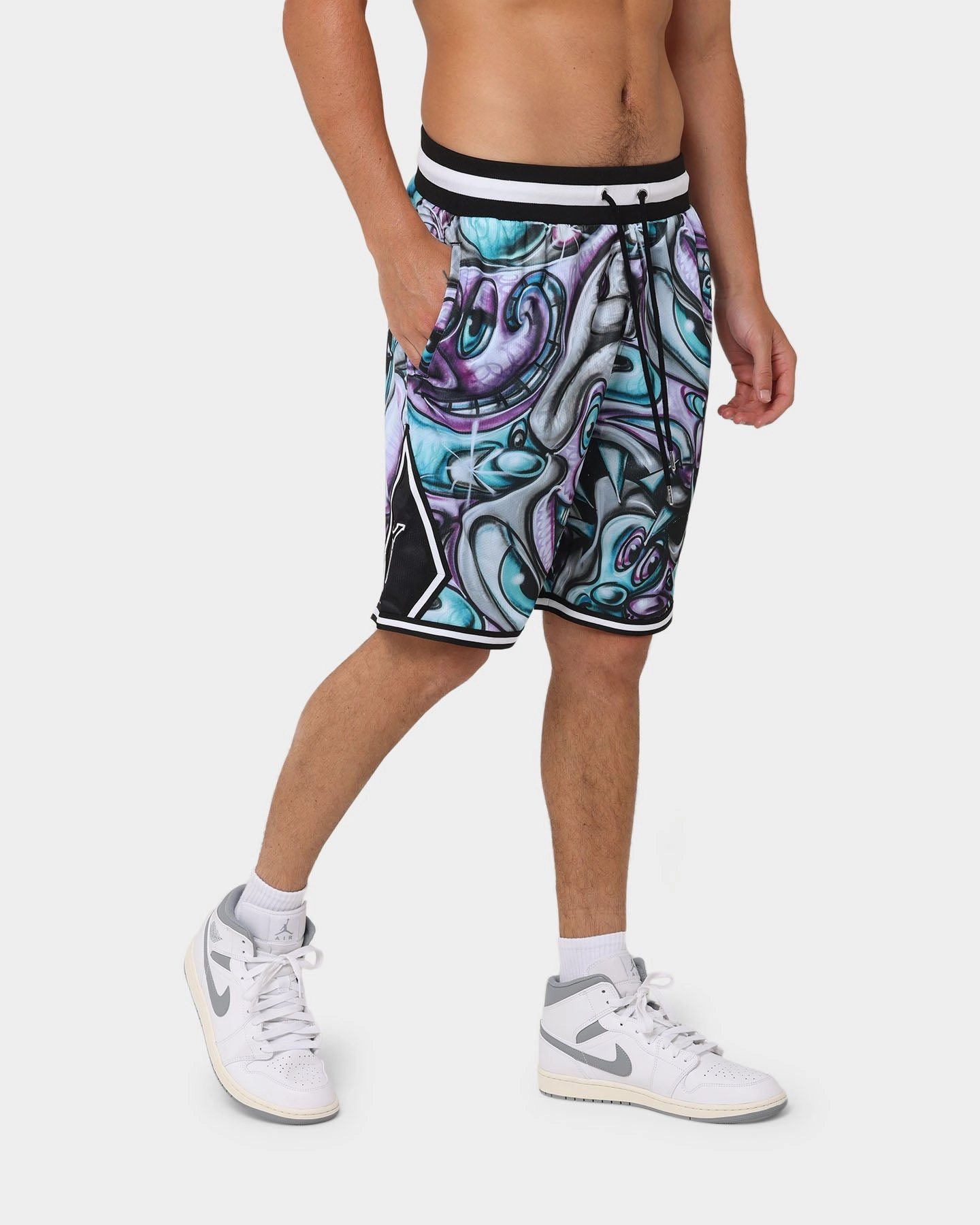 Carr?? X Kenny Scharf Krunch Time Ball Shorts Black Sandals