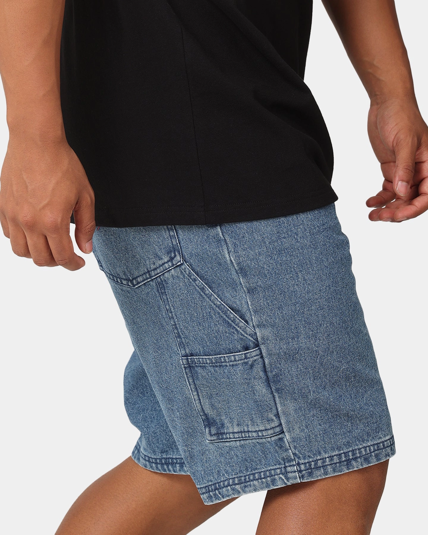 Carre Carpenter Jorts Mid Blue Denim high - rise