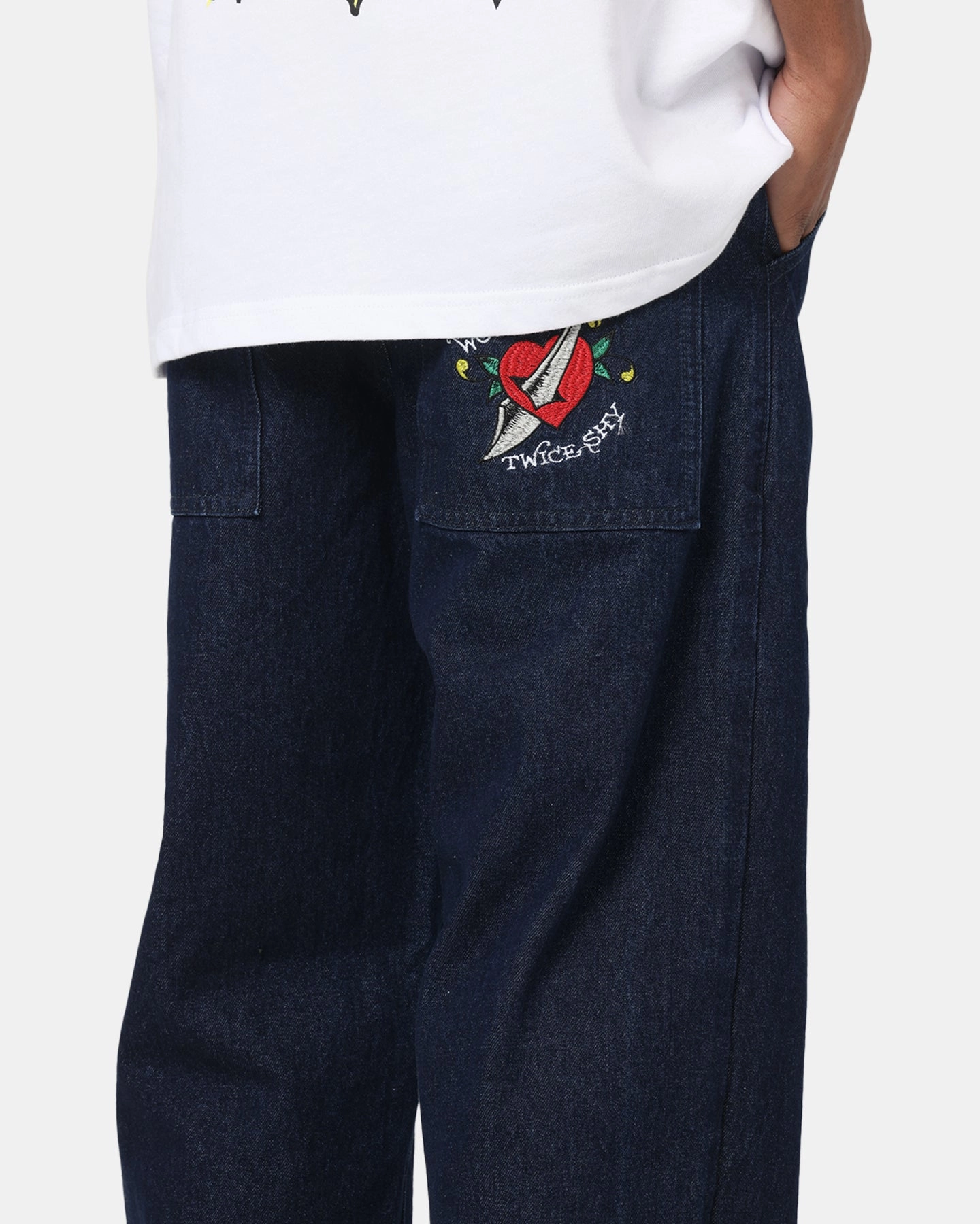 Ed Hardy Once Wounded Jeans Dark Indigo Smart Casual Athlete Fit Relaxed Style Smart Casual Minimalist Style