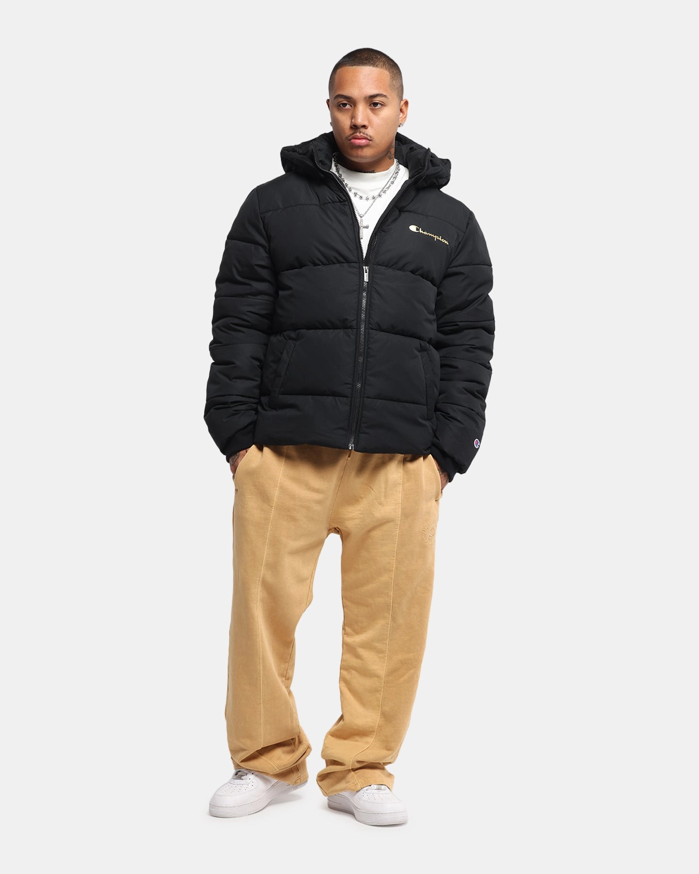 Champion Rochester Puffer Jacket Black/Gold Valentine's Day