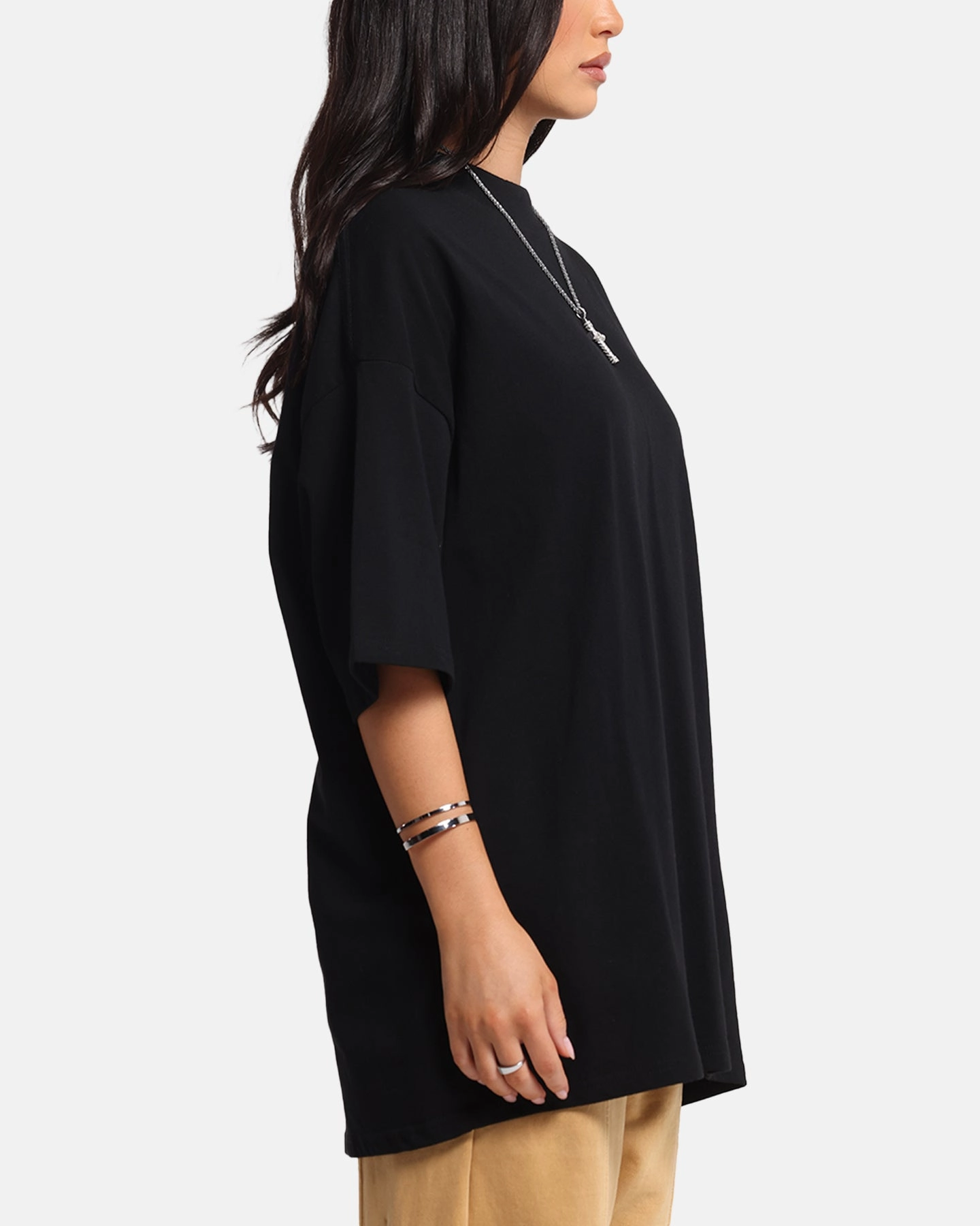 Carre Level Up Mock Neck T-Shirt Black LayeringFriendly