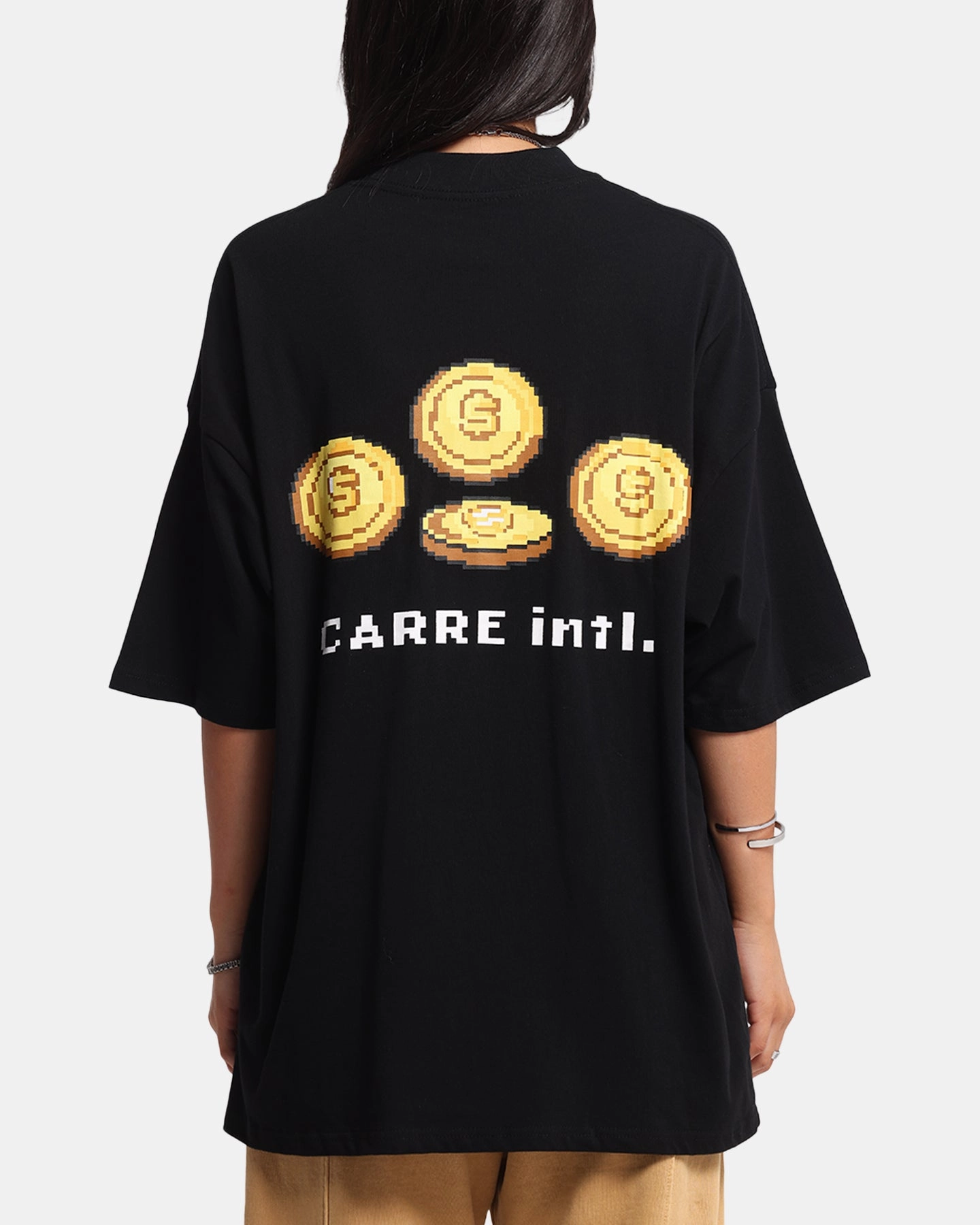NoSideSeam Carre Level Up Mock Neck T-Shirt Black