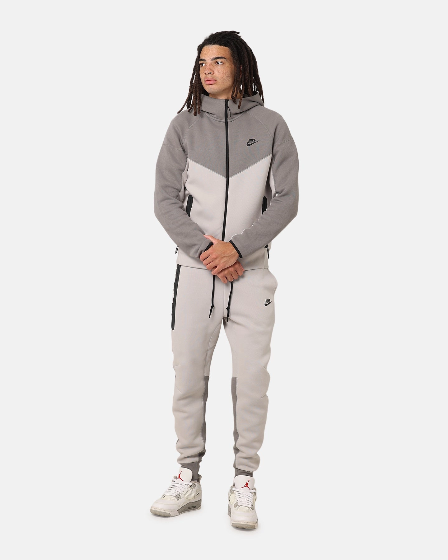 Nike Sportswear Tech Fleece Windrunner Full Zip Hoodie Lt Iron Ore/Flat Pewter/Black belt