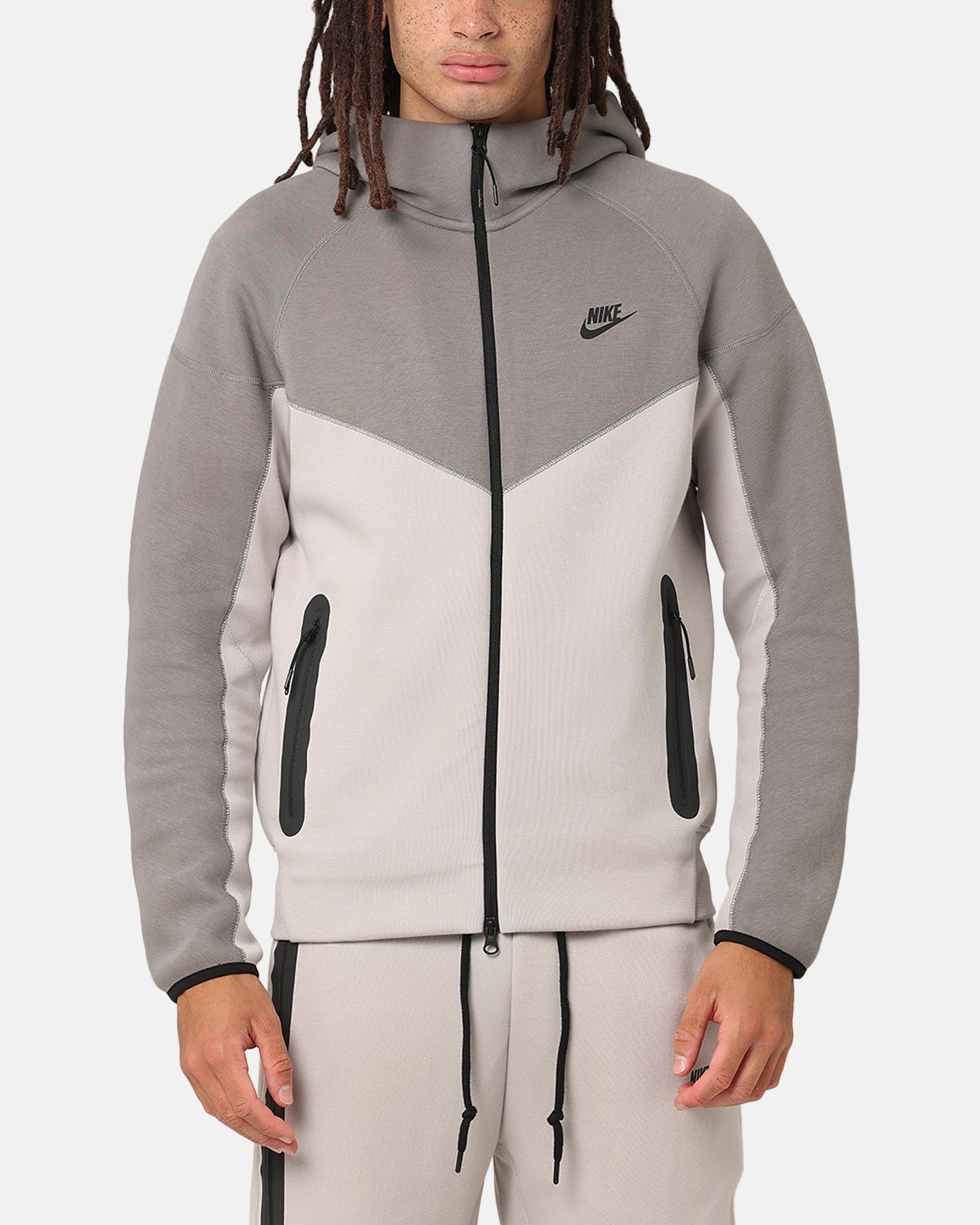 Modern Ultra Thin Insulation Nike Sportswear Tech Fleece Windrunner Full Zip Hoodie Lt Iron Ore/Flat Pewter/Black