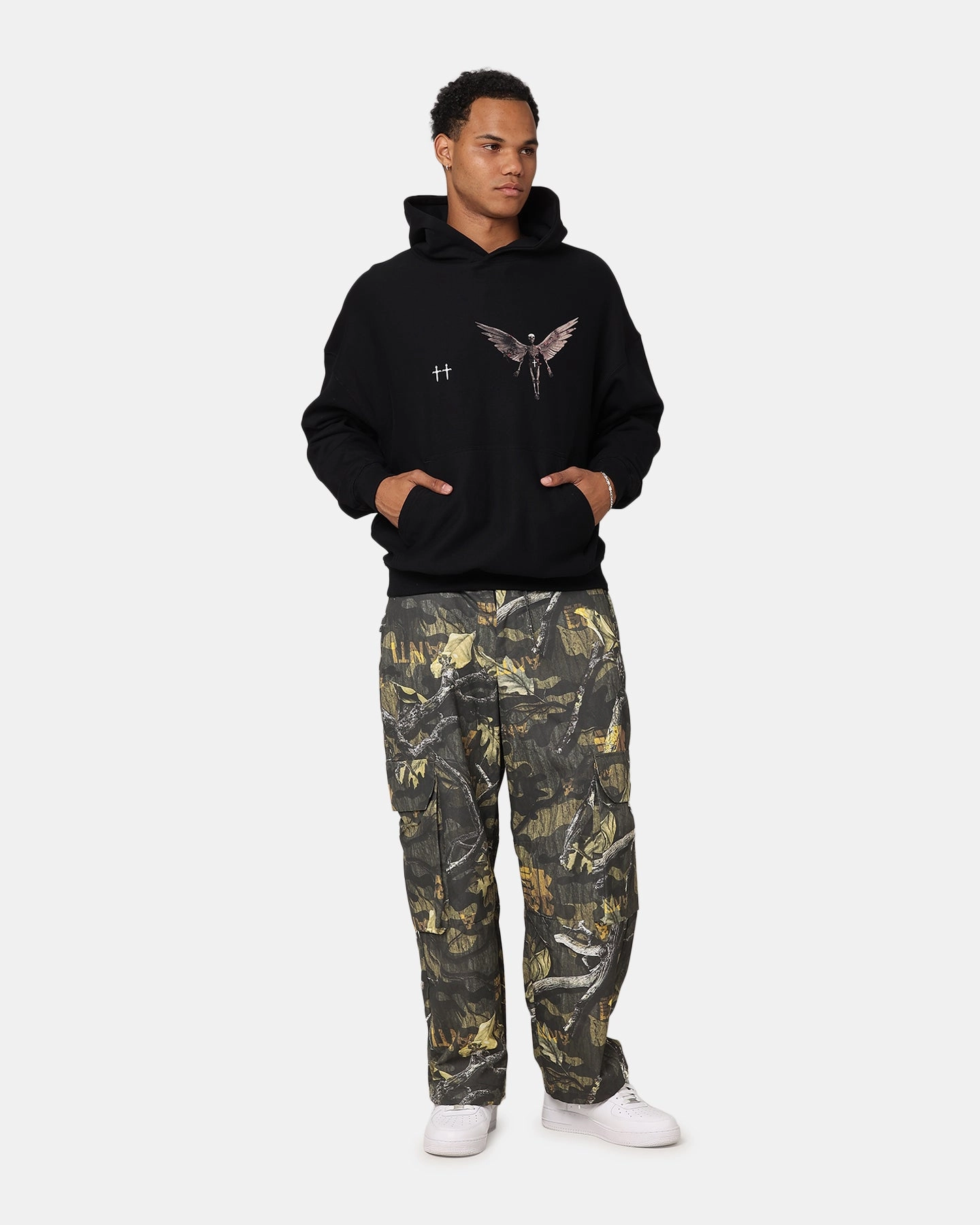 Saint Morta Momento Mori Hoodie Black Ribbed Knit Cuffs Christmas outfit