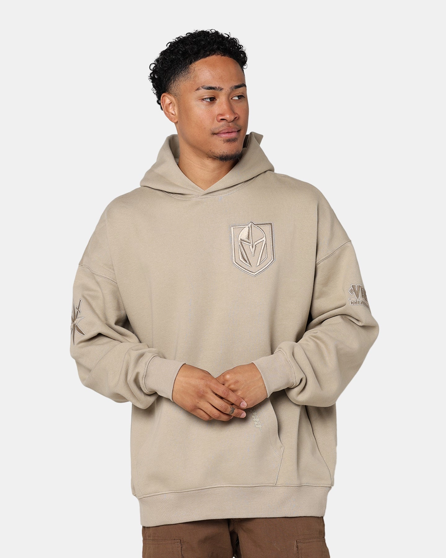 Pro Standard Vegas Gold Knights Drop Shoulder Hoodie Taupe Declare