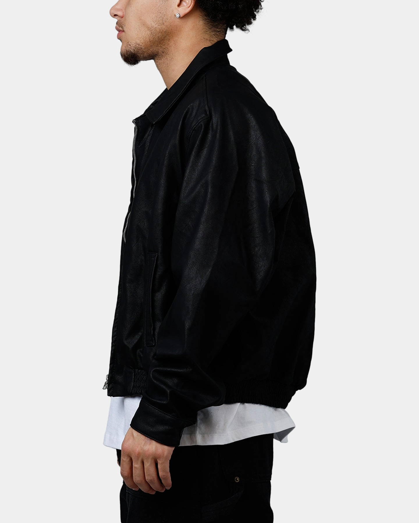 YKK Zipper Quality MNML Grandpa's Bomber Jacket Black