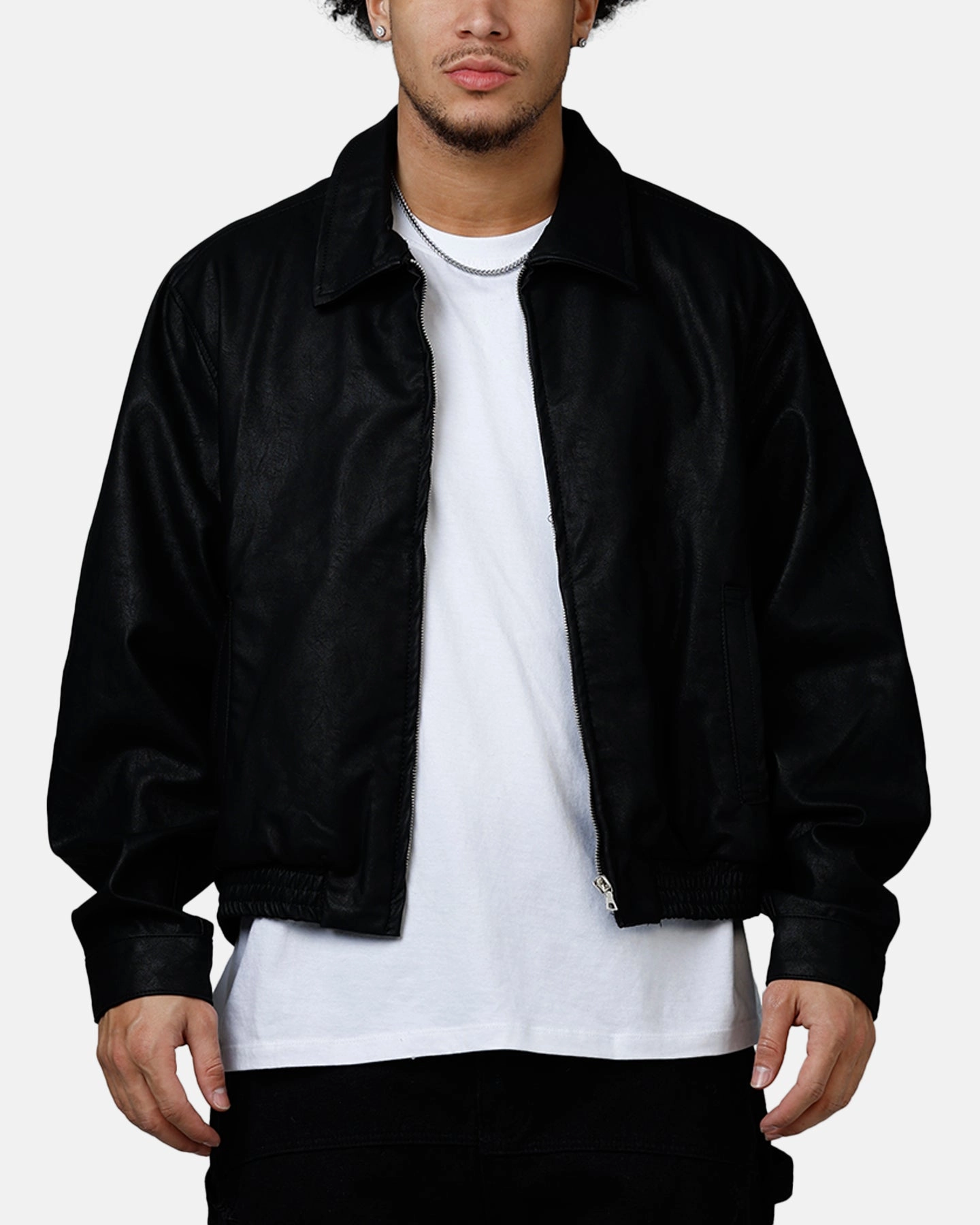 Soft Inner Lining sports event MNML Grandpa's Bomber Jacket Black