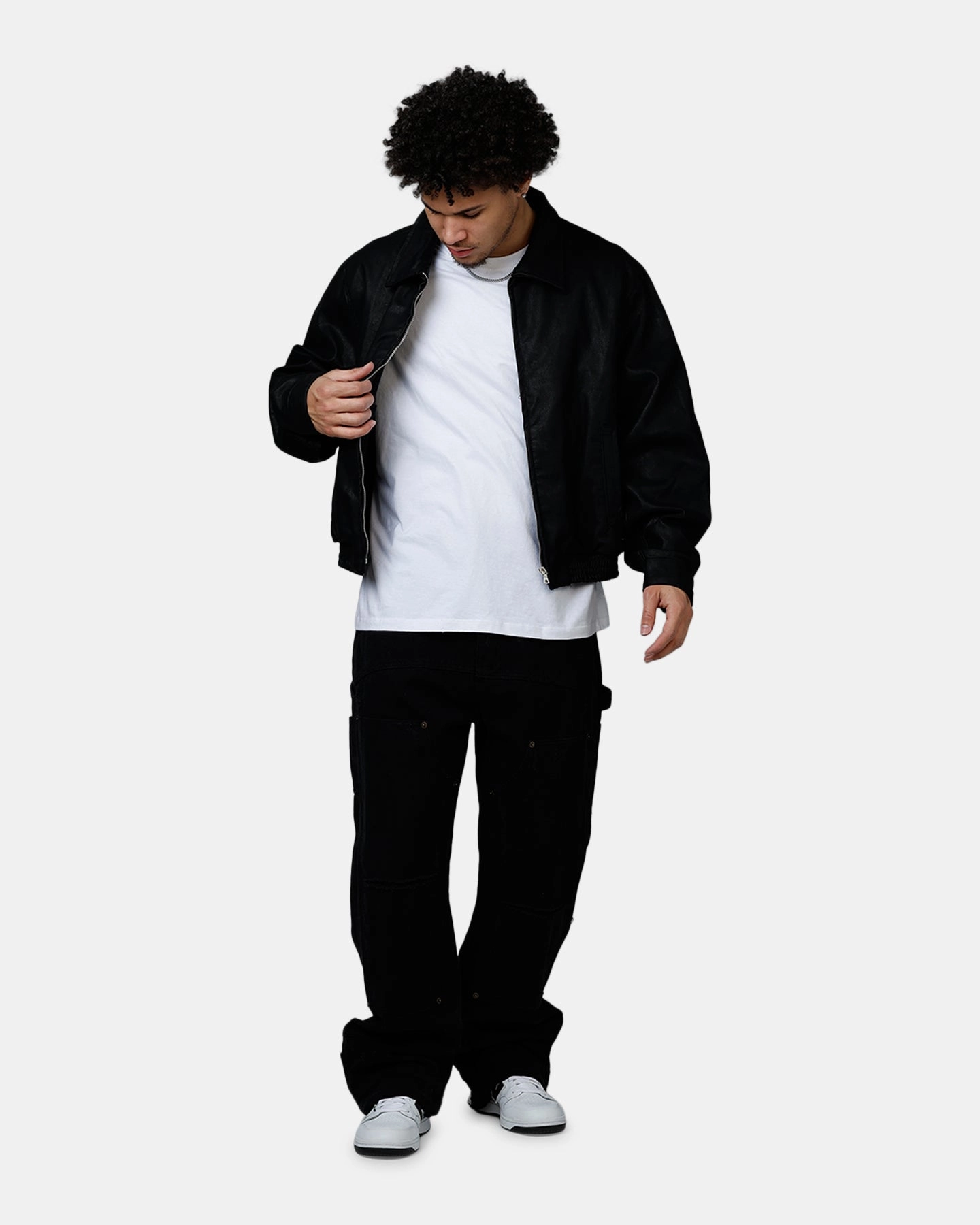 MNML Grandpa's Bomber Jacket Black Wrinkle-Resistant Convertible Sleeve Options