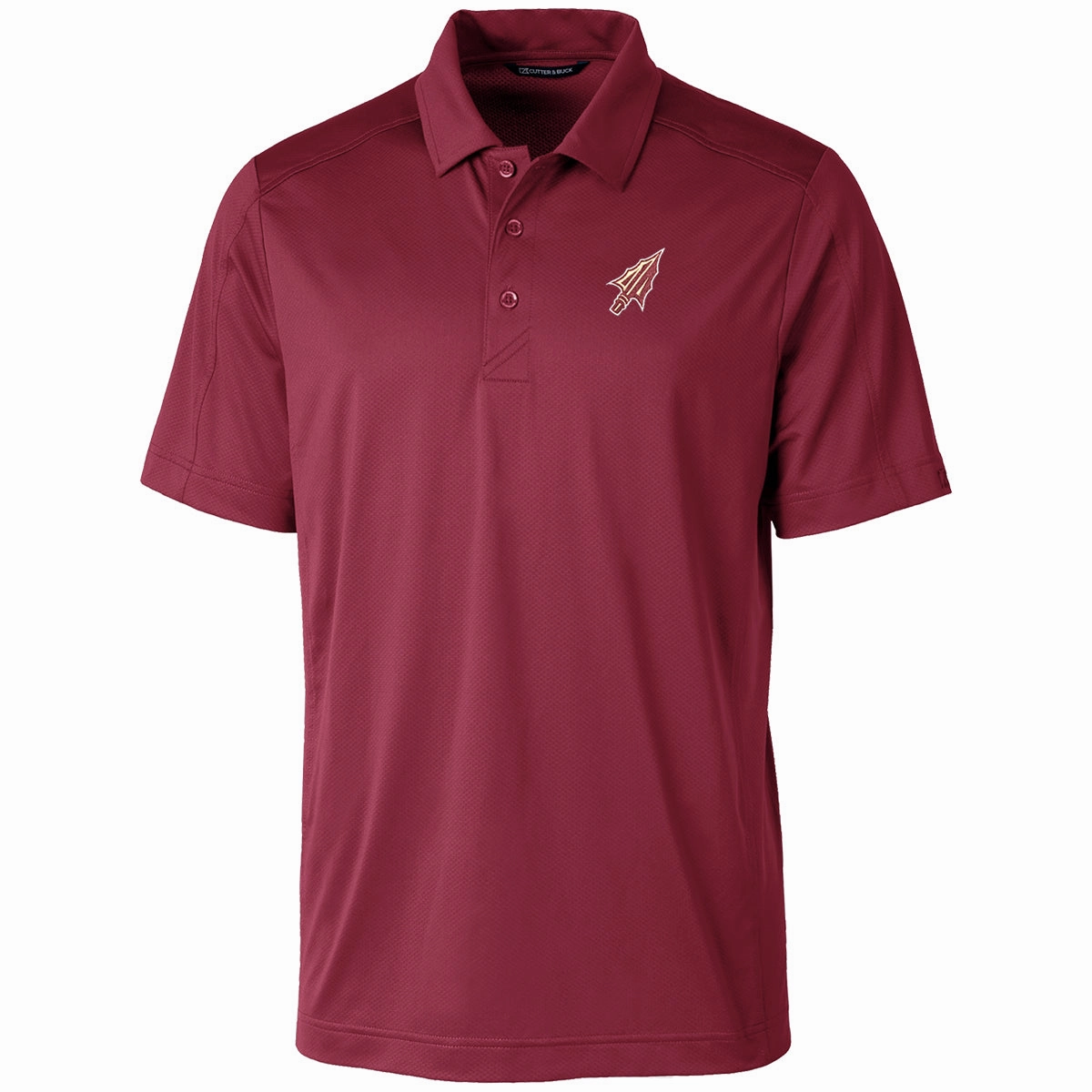 Cutter & Buck Men's Arrowhead Logo Textured Stretch Polo - Garnet Casual Wear