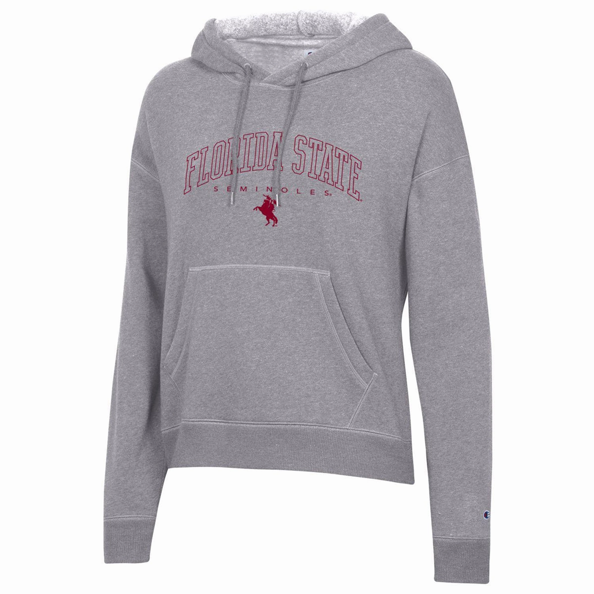 Active Freshness Champion Women's Florida State Seminoles/Unconquered Silhouette Tri-blend Hoodie - Grey