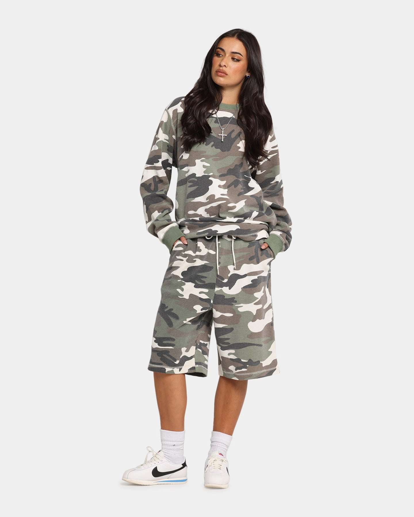 XXIII Printed Thermal Shorts Camo Clean Fit
