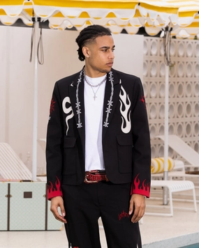 colorful Loiter Western Blazer Jacket Black
