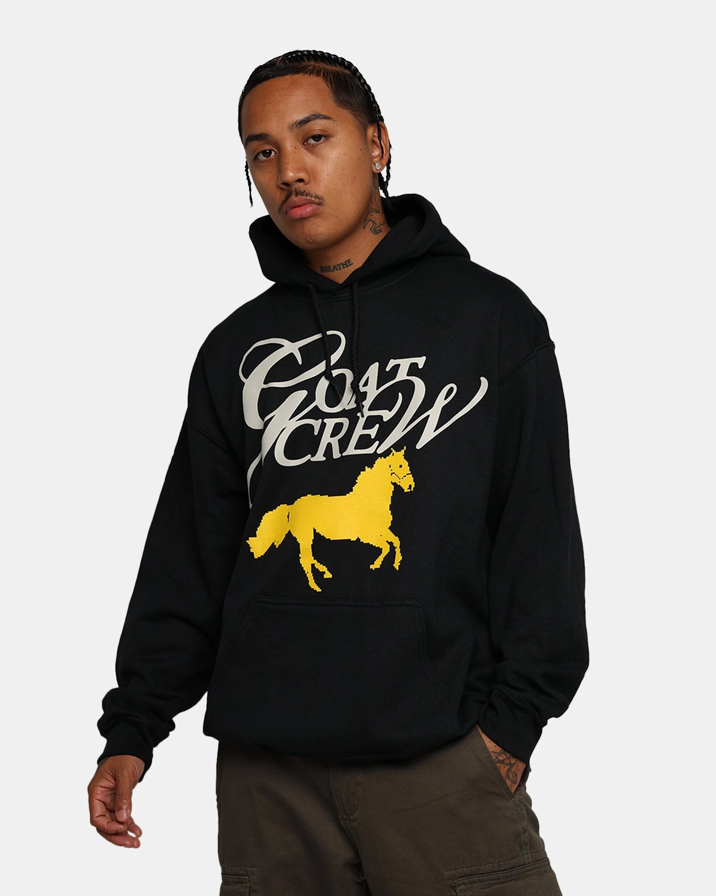 Goat Crew Trails Hoodie Black Foldable Collar