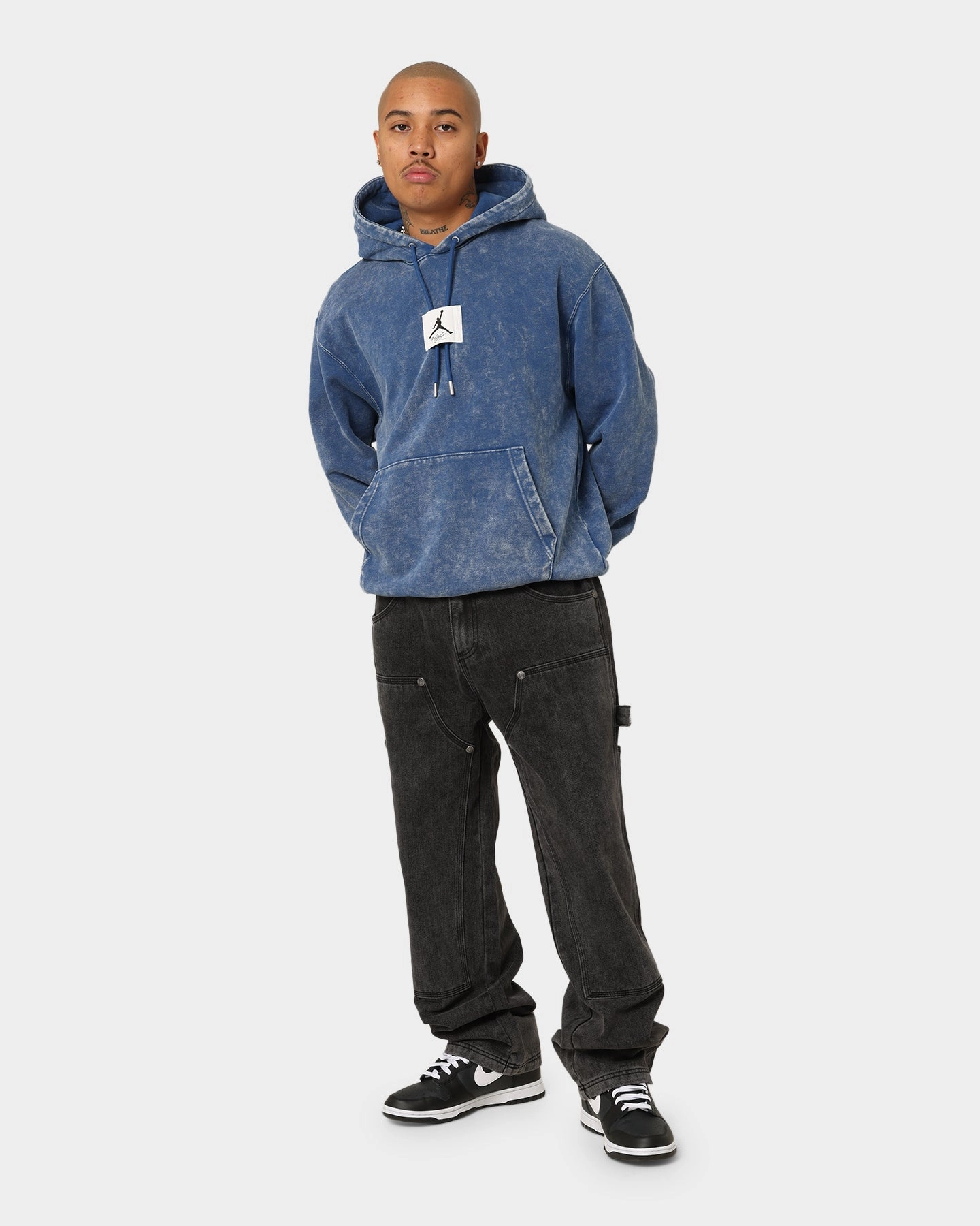 Signal Jordan Essential Statement Washed Fleece Hoodie French Blue
