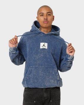 Cool Climate Jordan Essential Statement Washed Fleece Hoodie French Blue