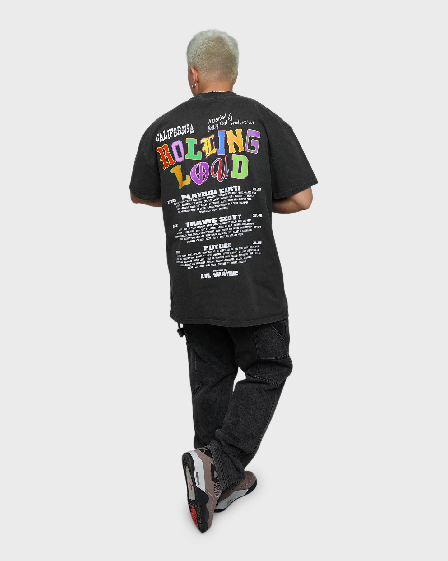 Quick Fit Gym workout Rolling Loud Rolling Loud Line Up Vintage T-Shirt Black Wash
