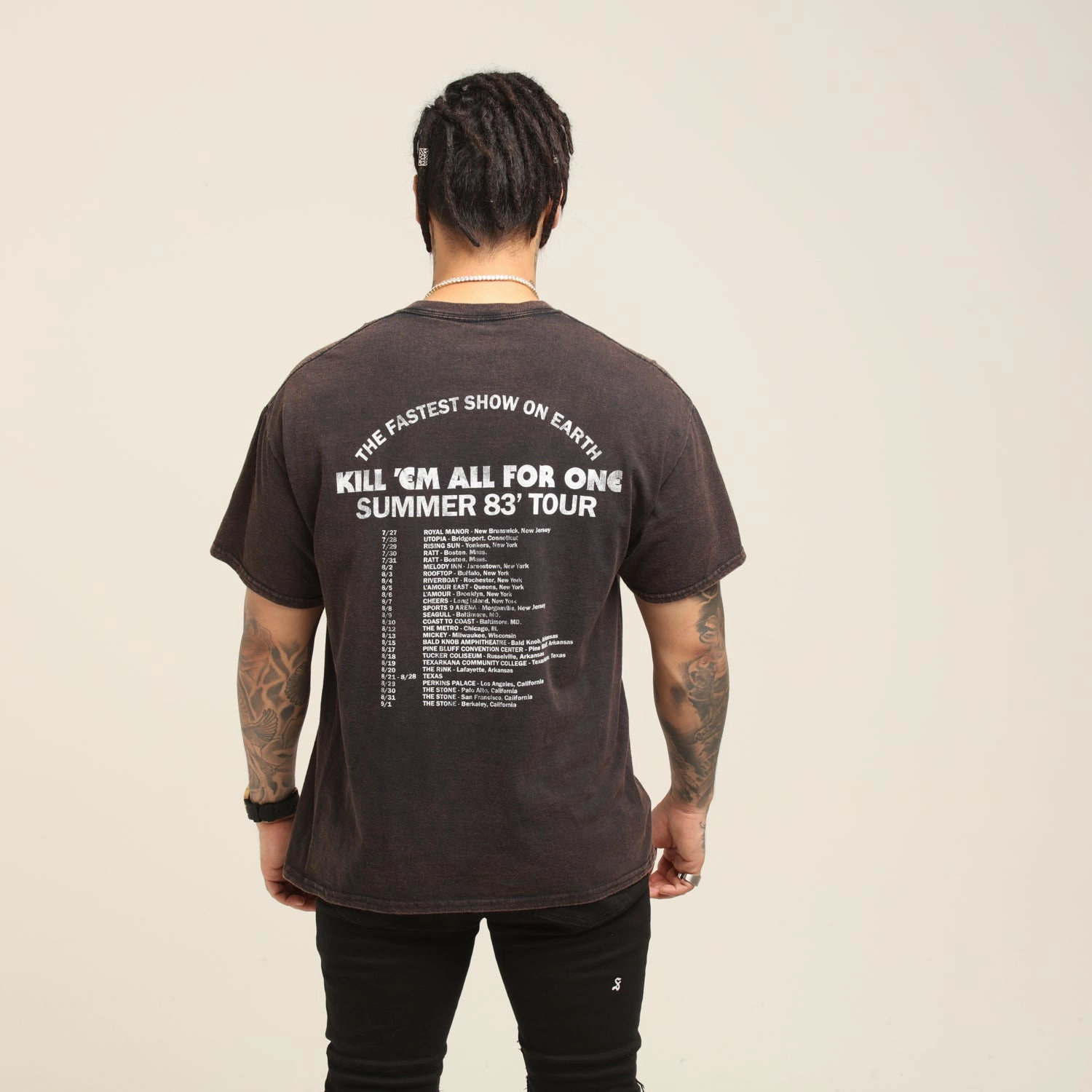 slim fit Metallica Kill 'Em All Vintage Tee Washed Black