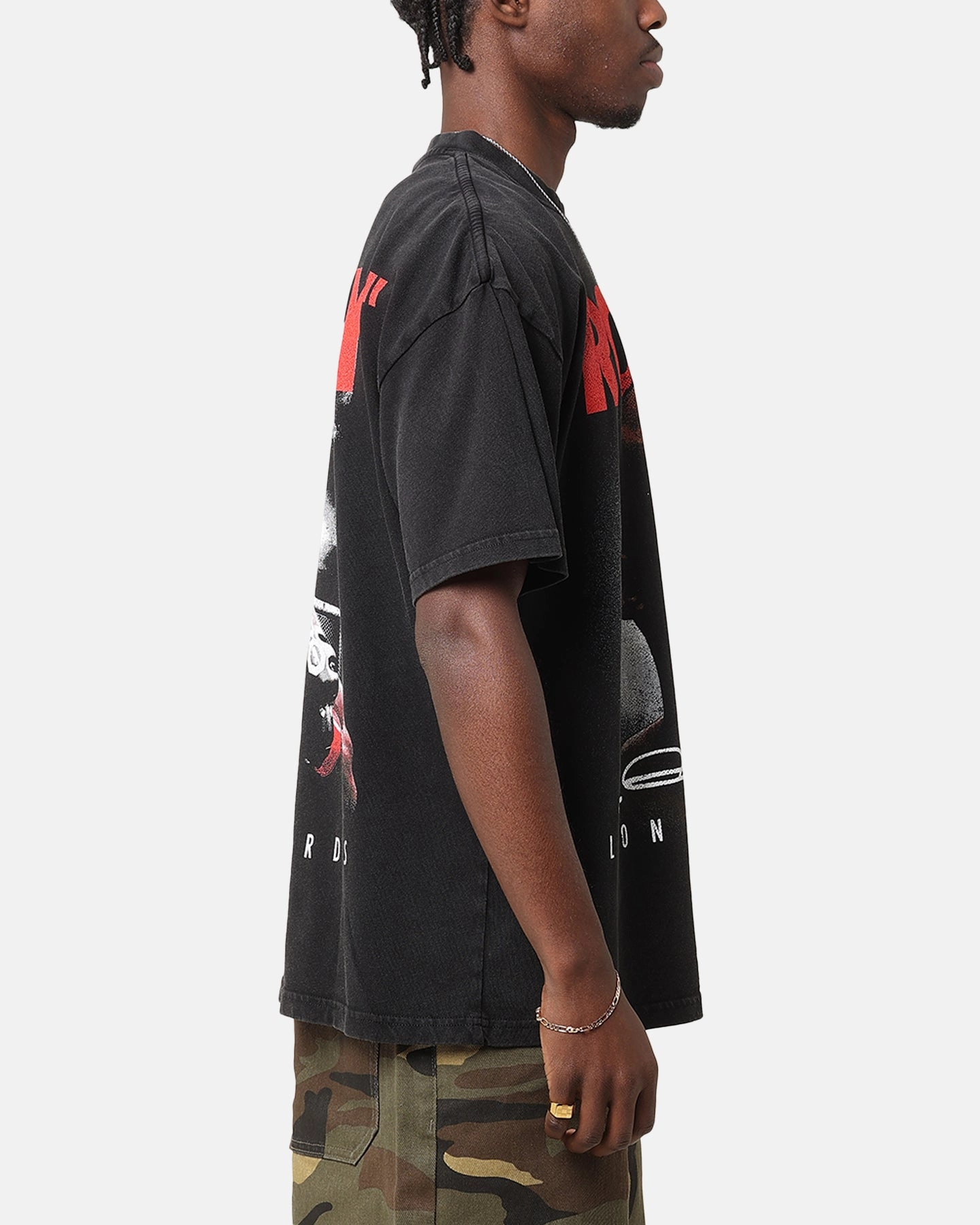Machine washable Casual Wear UFC By Culture Kings Leon 'Rocky' Edwards Vintage T-Shirt Black Acidwash