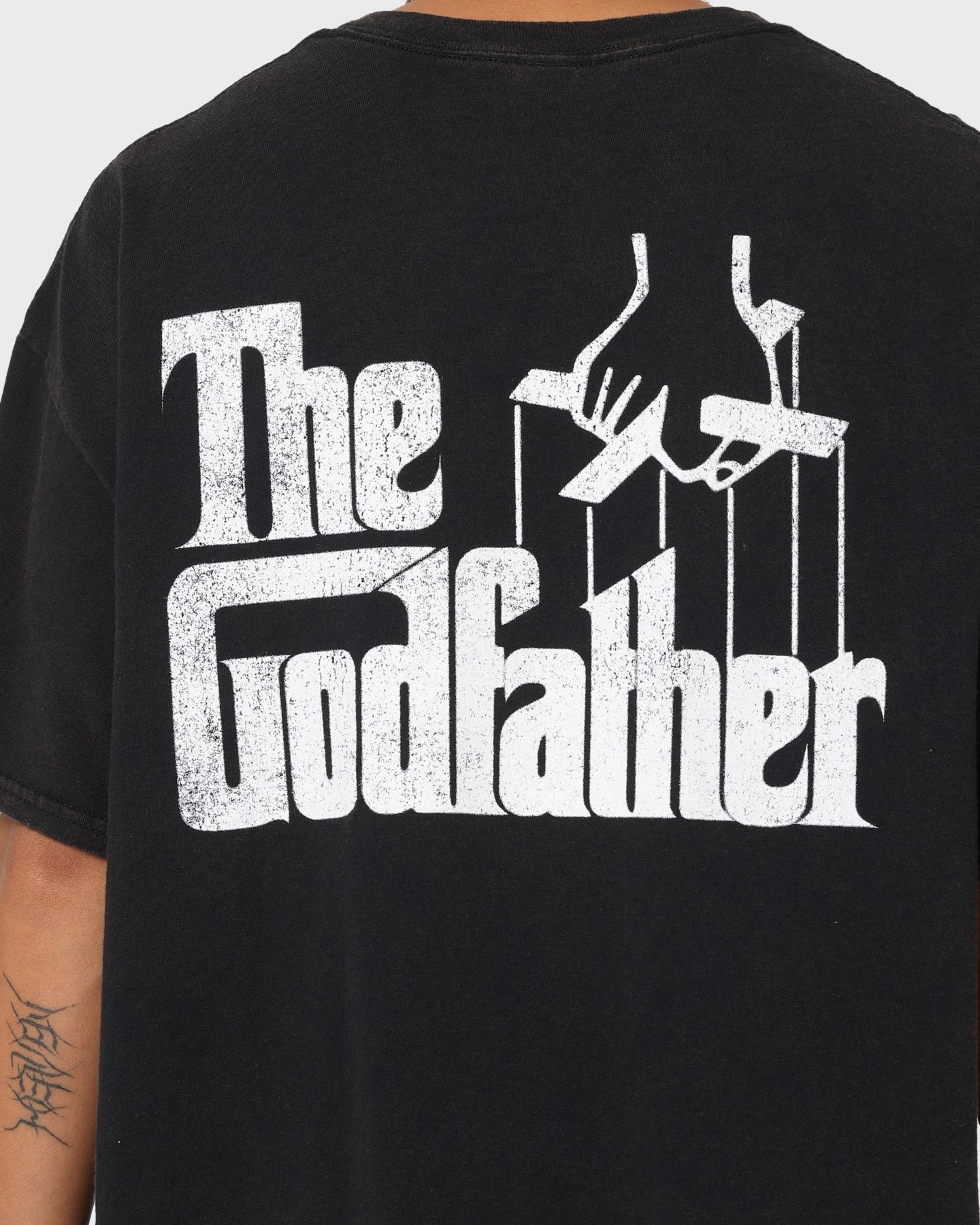 Slim Silhouette American Thrift X The Godfather The Don Vintage T-Shirt Black Wash