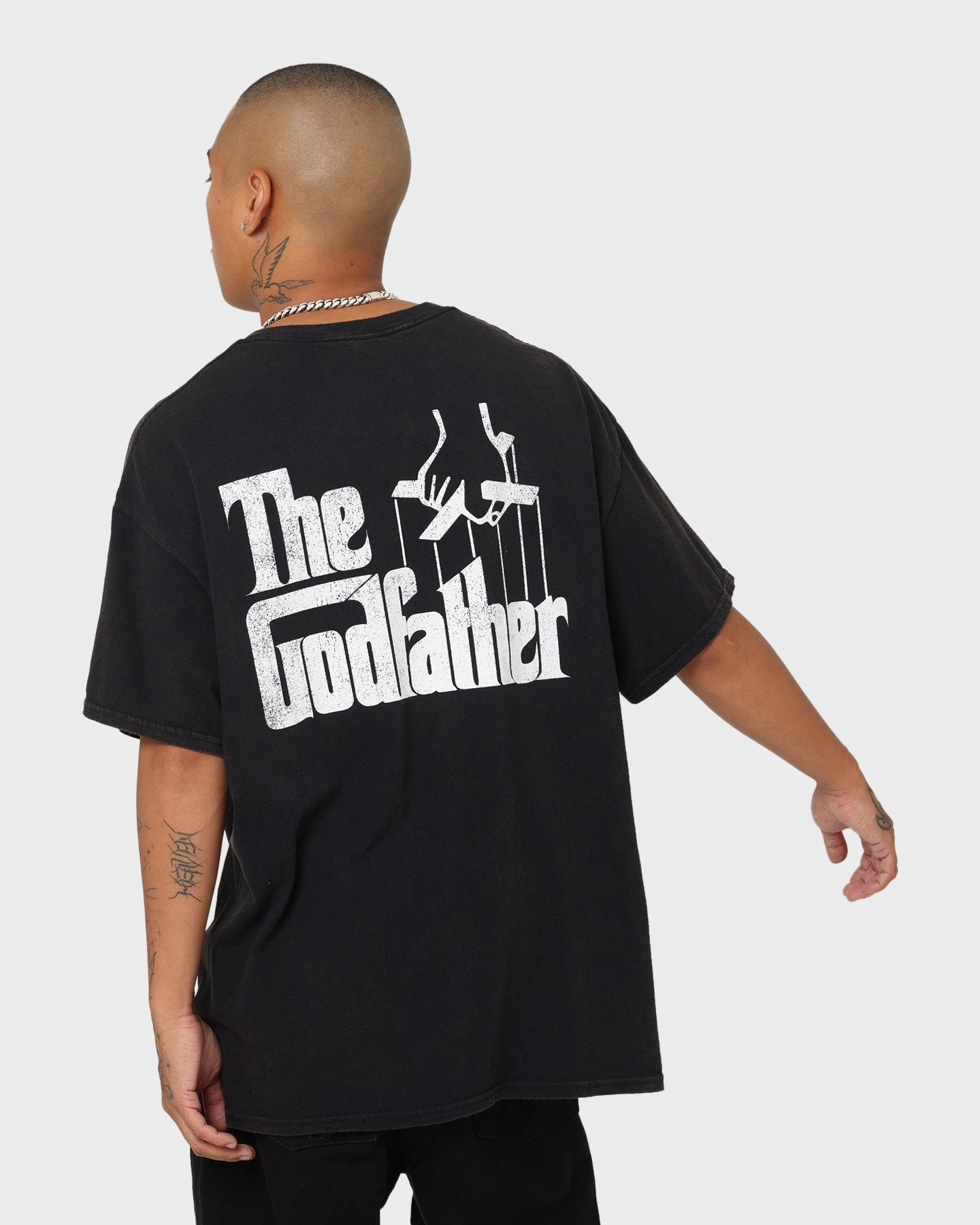 Trendy All-Day American Thrift X The Godfather The Don Vintage T-Shirt Black Wash