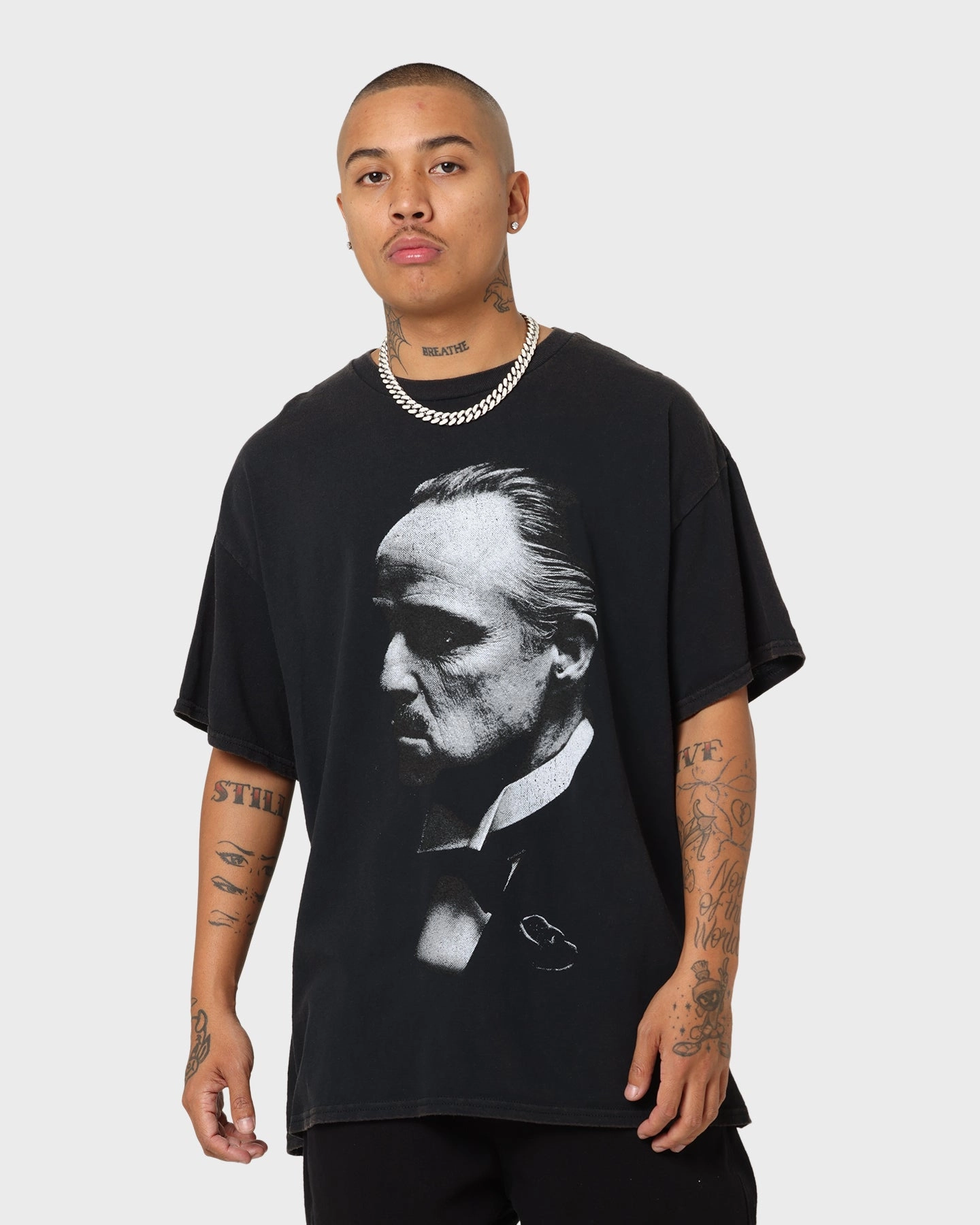 American Thrift X The Godfather The Don Vintage T-Shirt Black Wash Office Attire Festival wear
