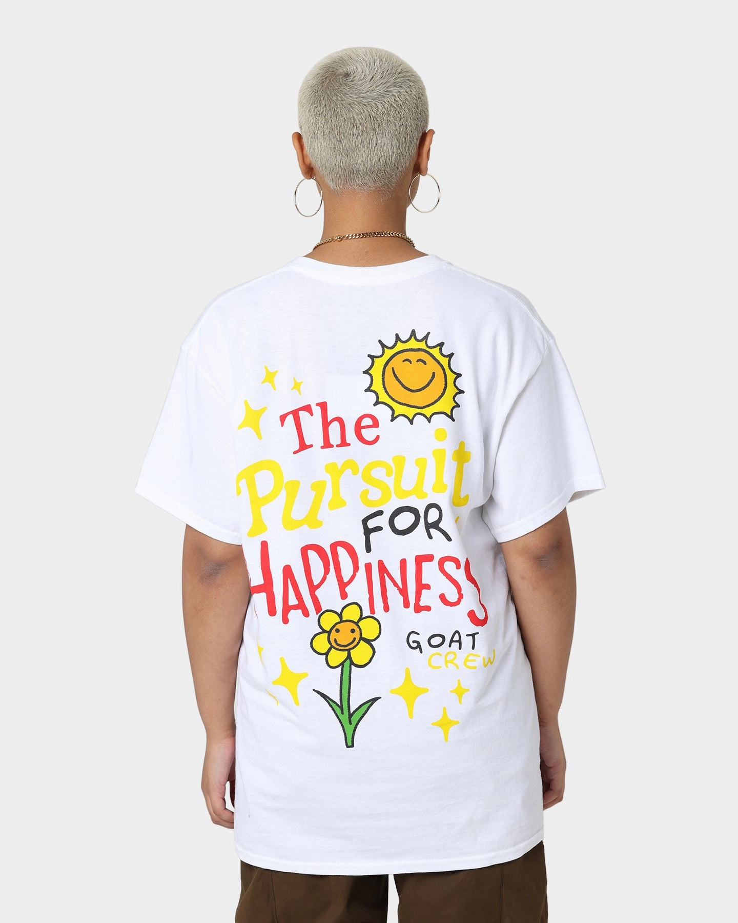 AllSeasonWear Goat Crew Pursuit 4 Happiness T-Shirt White