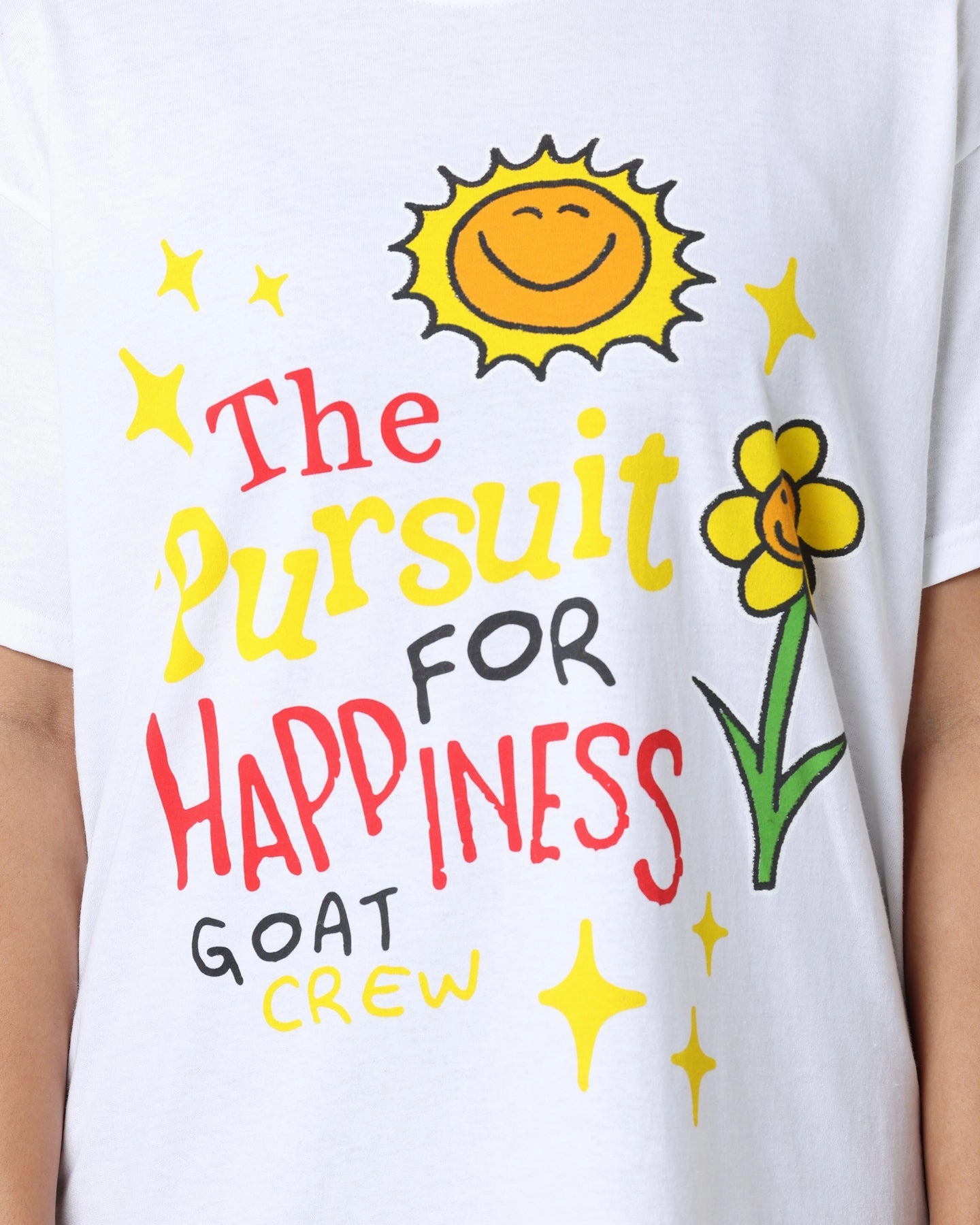 Goat Crew Pursuit 4 Happiness T-Shirt White Moisture Control Fabric