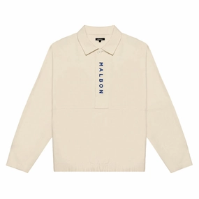 Malbon Club Golf Pullover Ivory - SS25 Men Effortless Layer LowProfile Design