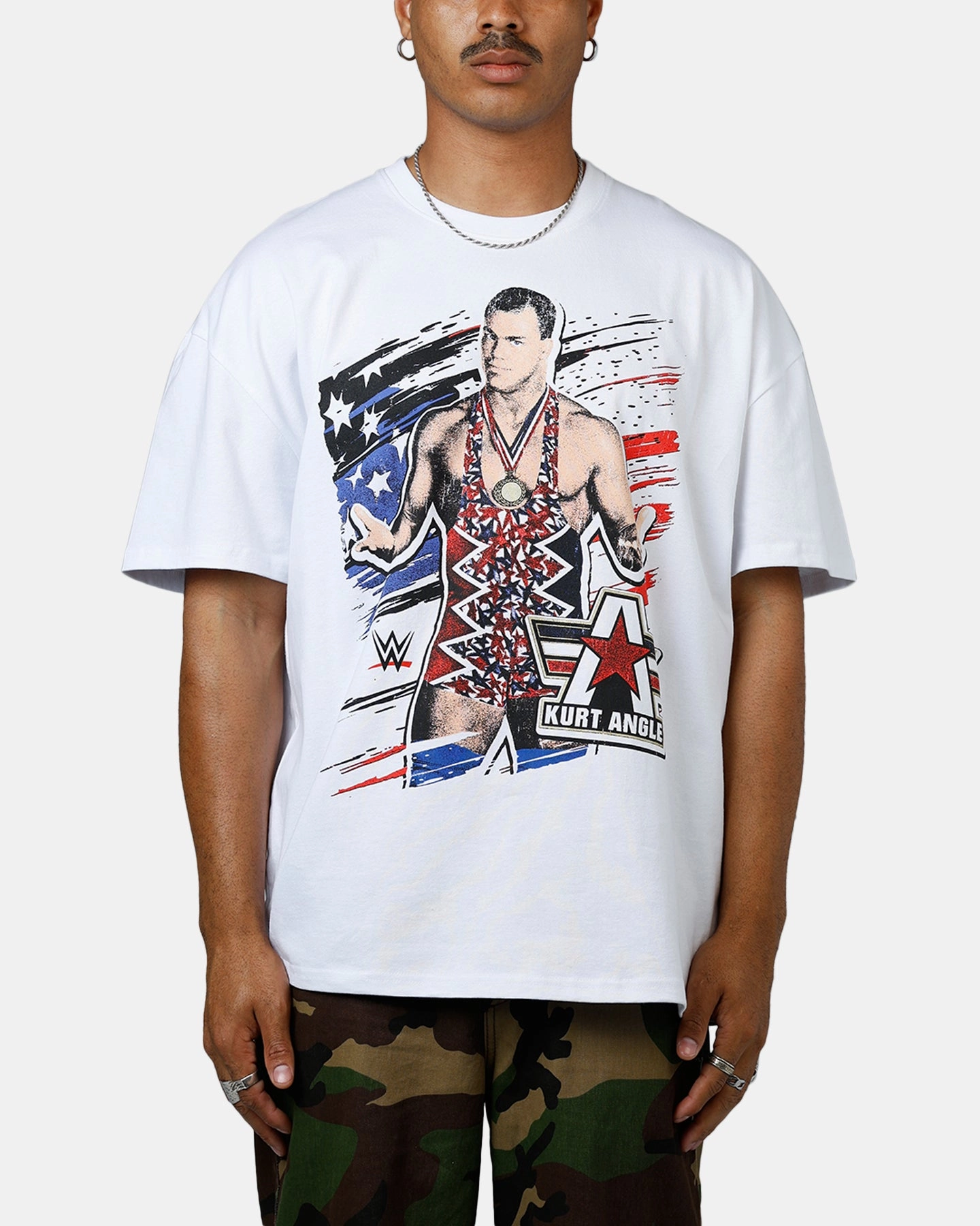 Culture Kings X WWE Kurt Angle Ruthless Aggression Vintage T-Shirt White Wrinkle Resistant Material
