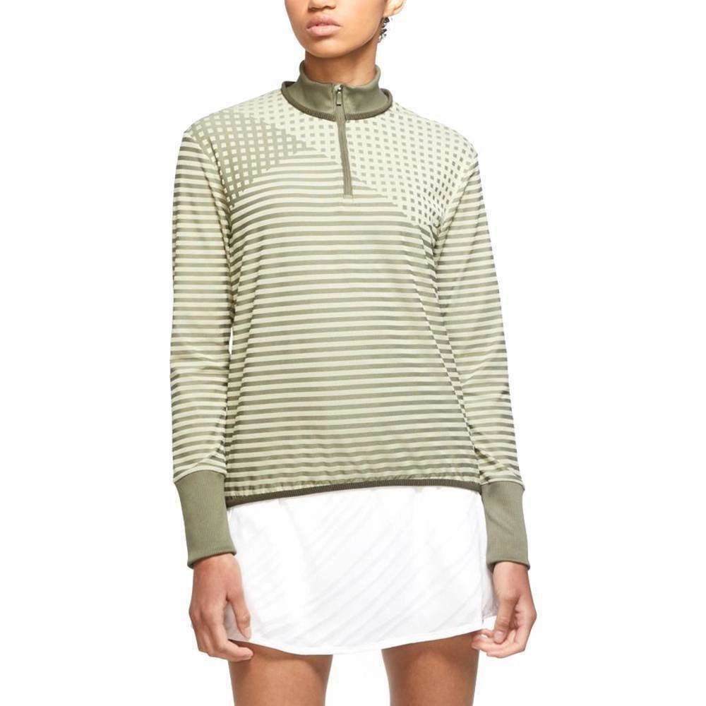 Nike Dri-FIT UV Ace Half-Zip Golf Pullover Medium Olive/Celedon - FW20 Women High Visibility Trims