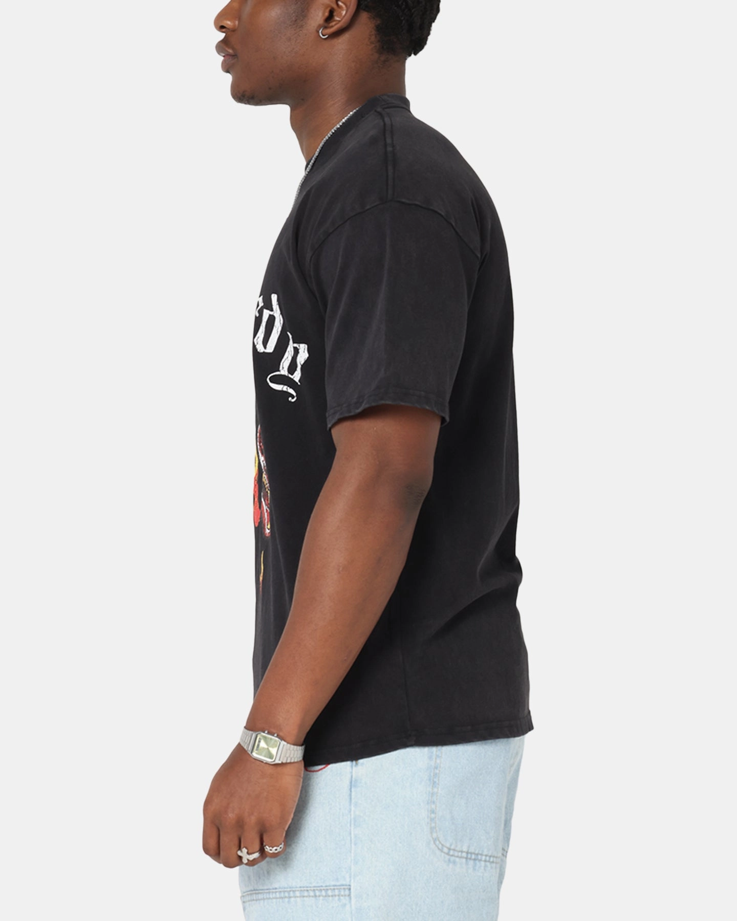 Travel Outfit Active Style Trend Ed Hardy Mask Of Mischief T-Shirt Black Acidwash