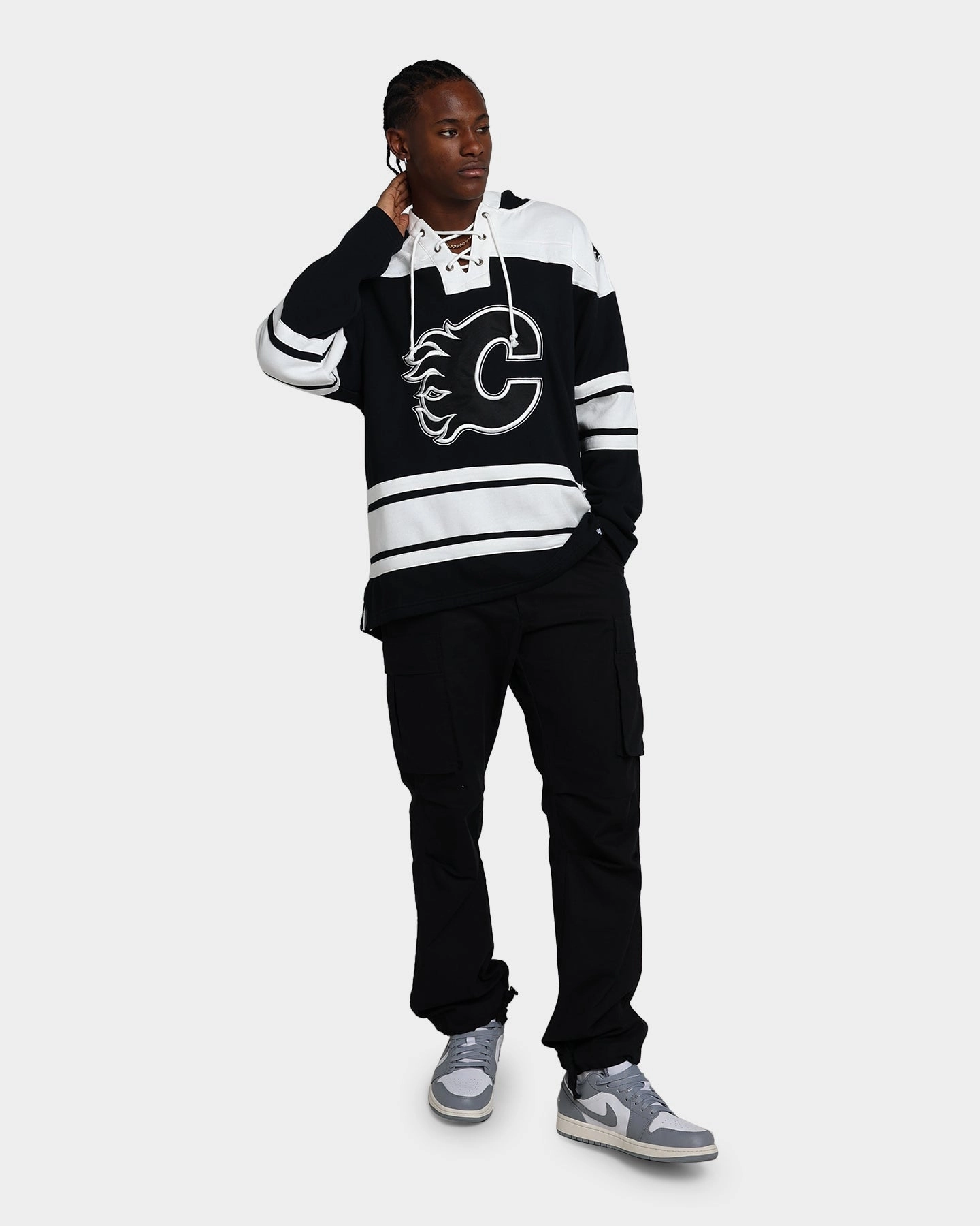 47 Brand Calgary Flames Superior Lacer Hoodie Jet Black wedding ceremony Trail Function