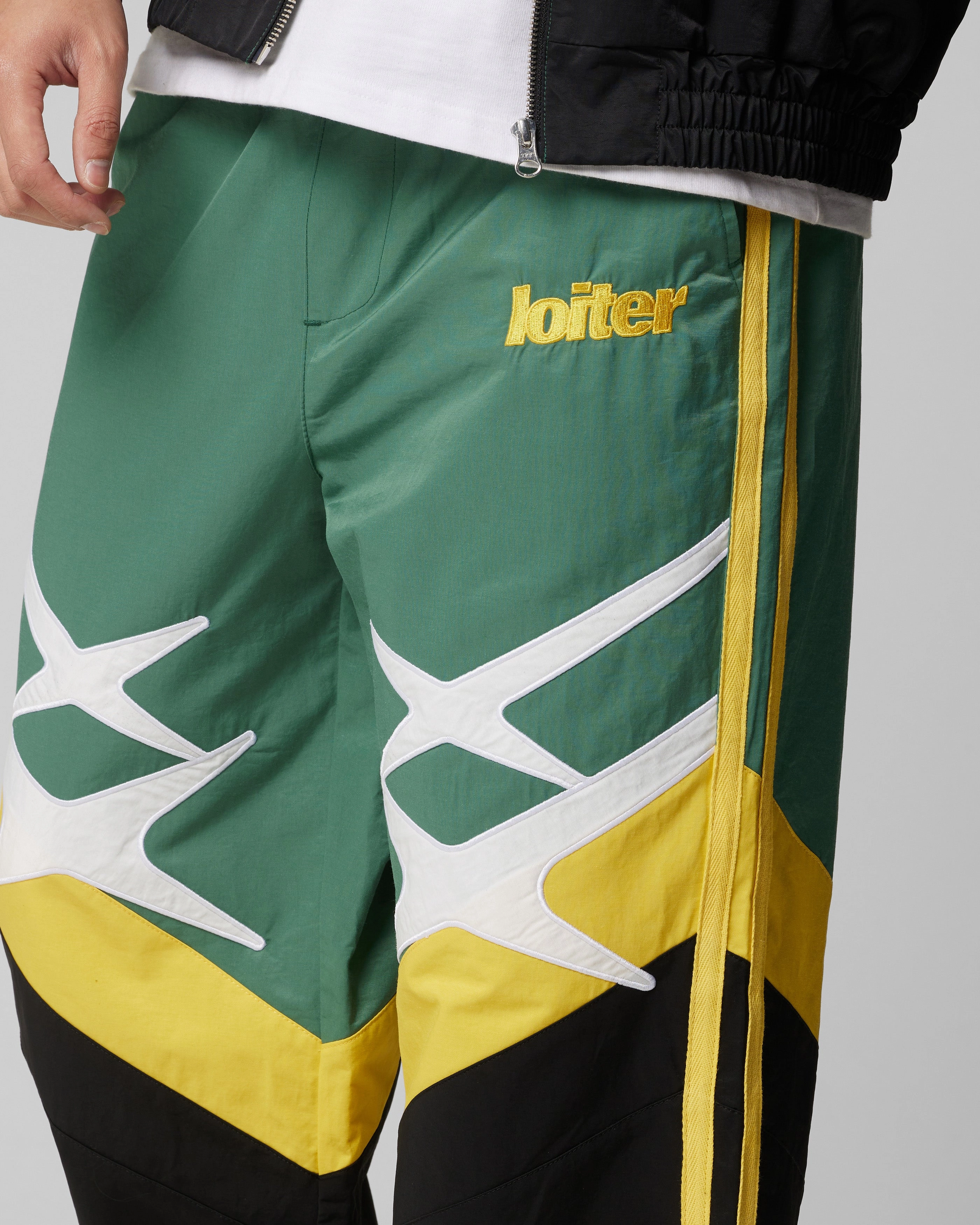 GussetedCrotch Loiter Hybrid Trackpants Green/Yellow