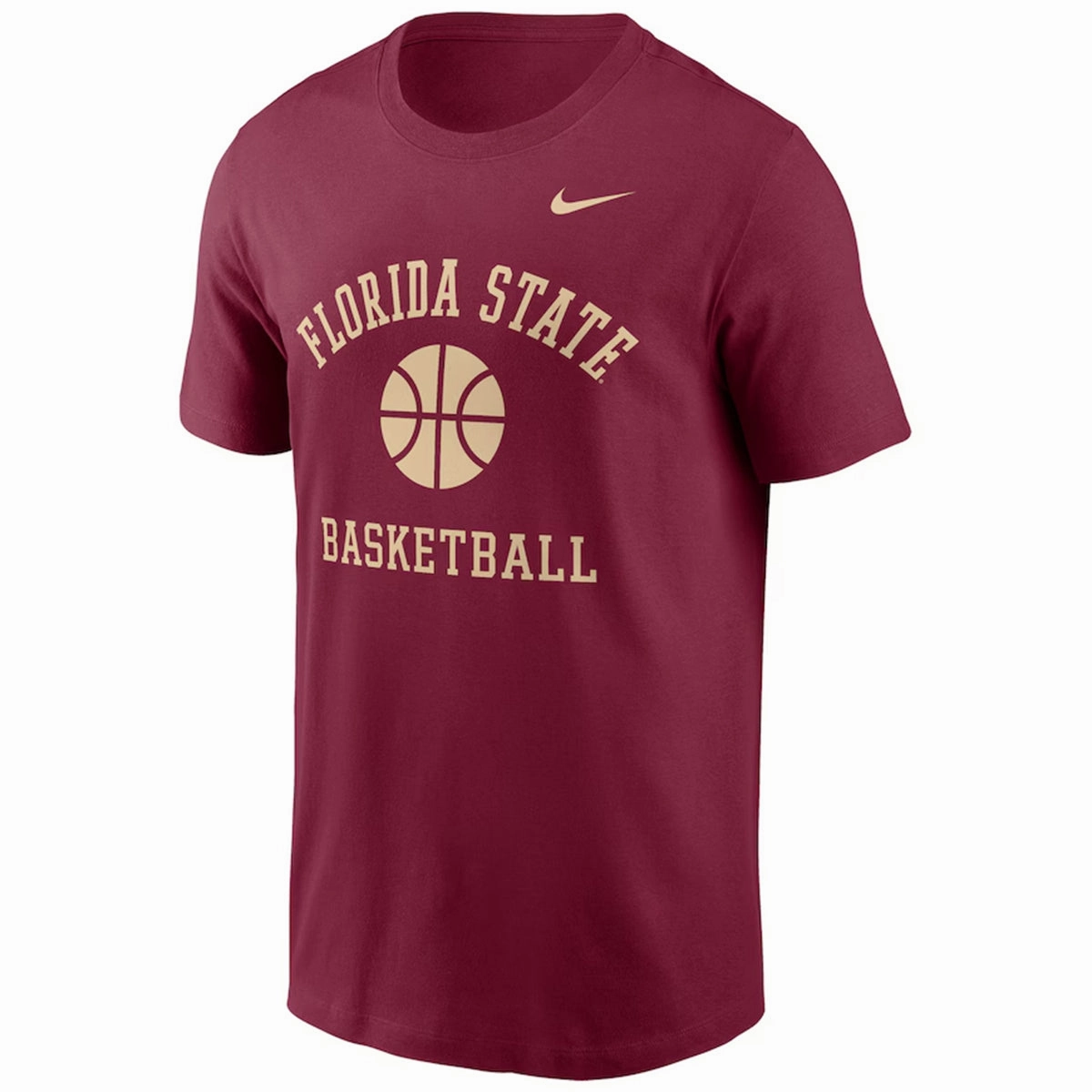 Nike Men's Florida State Basketball Design Short Sleeve T-shirt - Garnet Relaxed and Easy