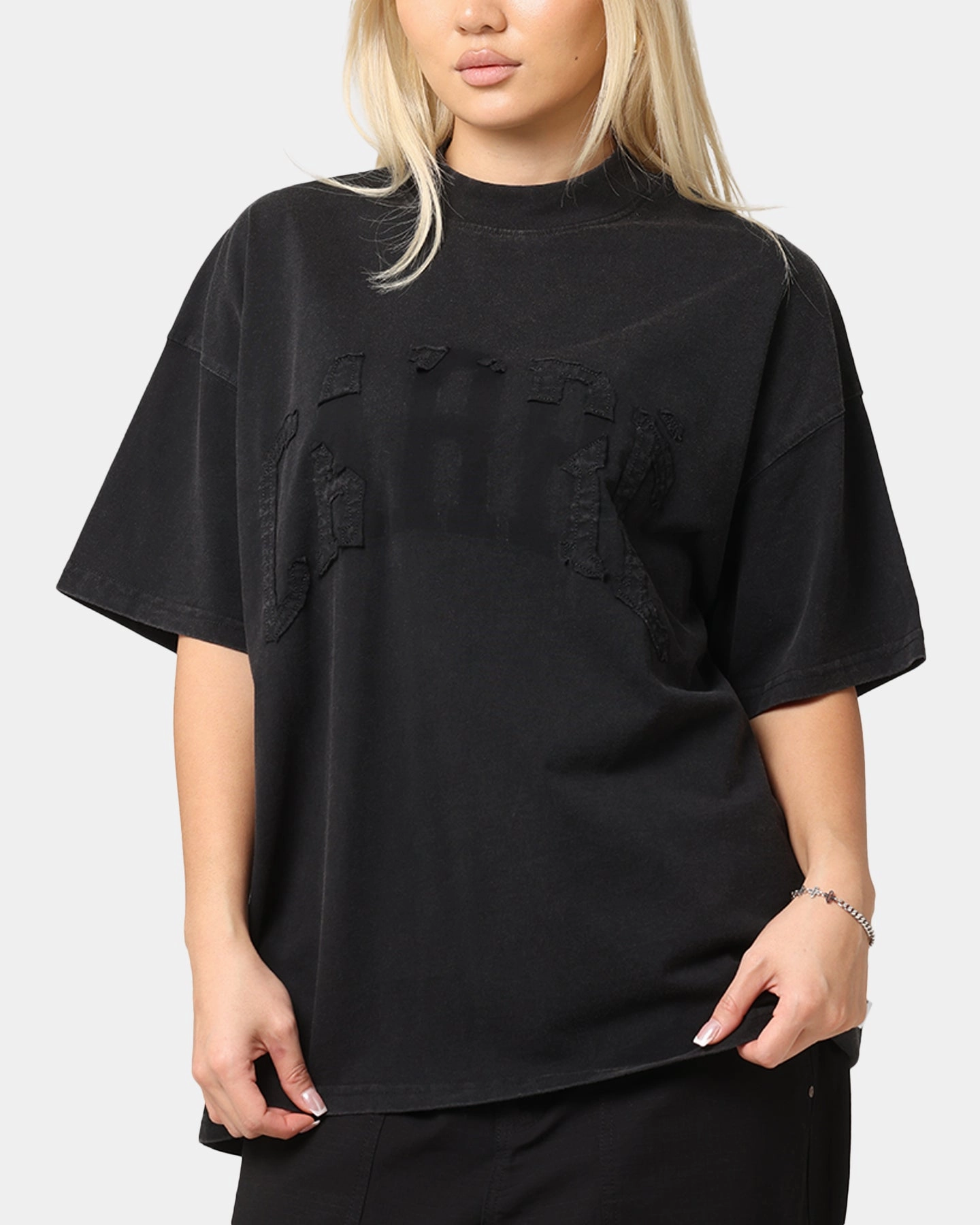 Carre Con-Star Oversized T-Shirt Washed Black Comfy Top Relaxed Comfort Wear