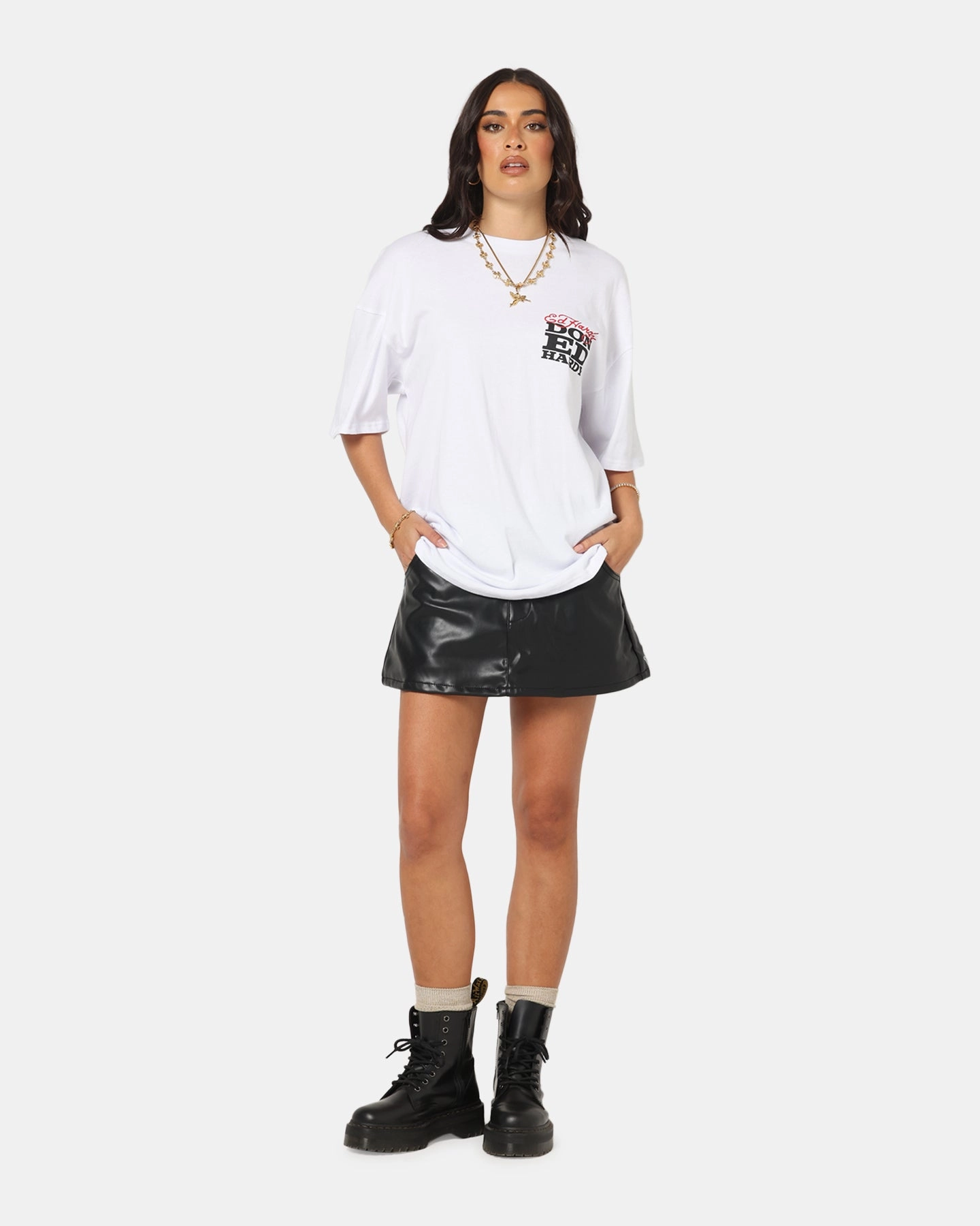 Stylish and Fun Breathable Look Ed Hardy Flaming Skull T-Shirt White