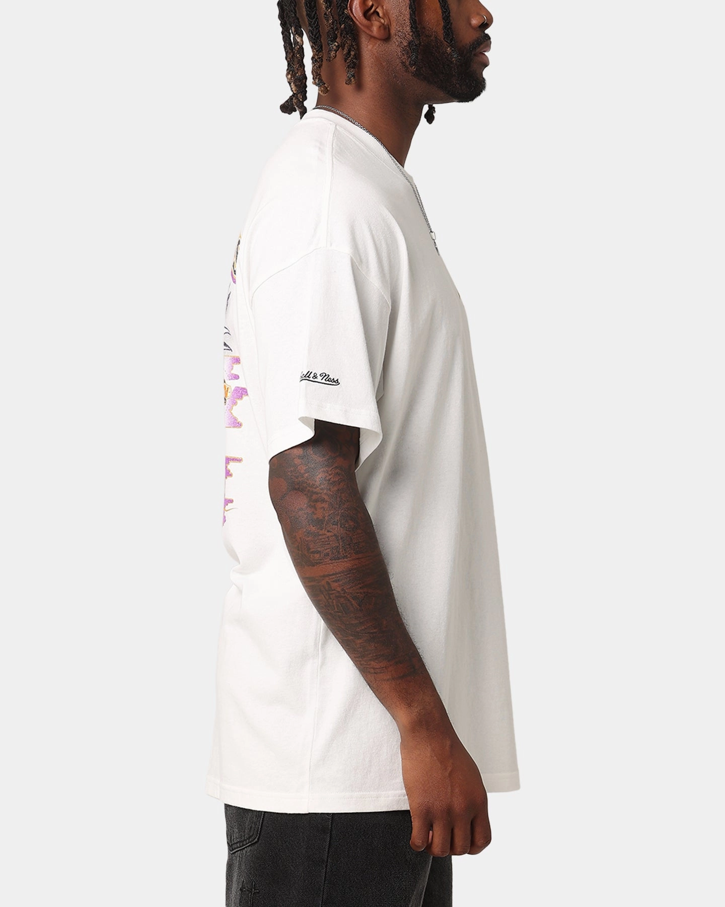 Limited Edition Mitchell & Ness Baltimore Ravens 'Alter Ego' Flames T-Shirt Vintage White