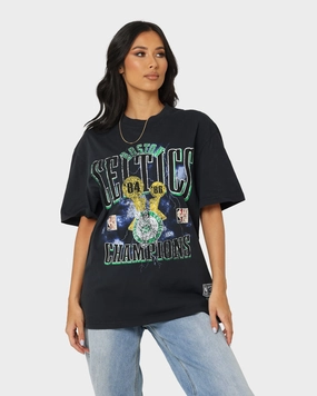 Bold Statement Trendy Comfort Mitchell & Ness Boston Celtics Conference Champs Vintage T-Shirt Faded Black