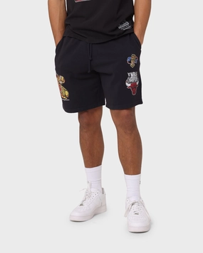 Mitchell & Ness Chicago Bulls 5 Times Champs Fleece Shorts Faded Black Versatile Design