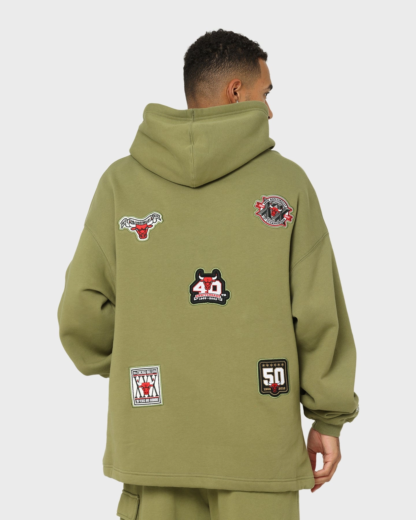 Mitchell & Ness Chicago Bulls Anniversary Hoodie Olive Prospect