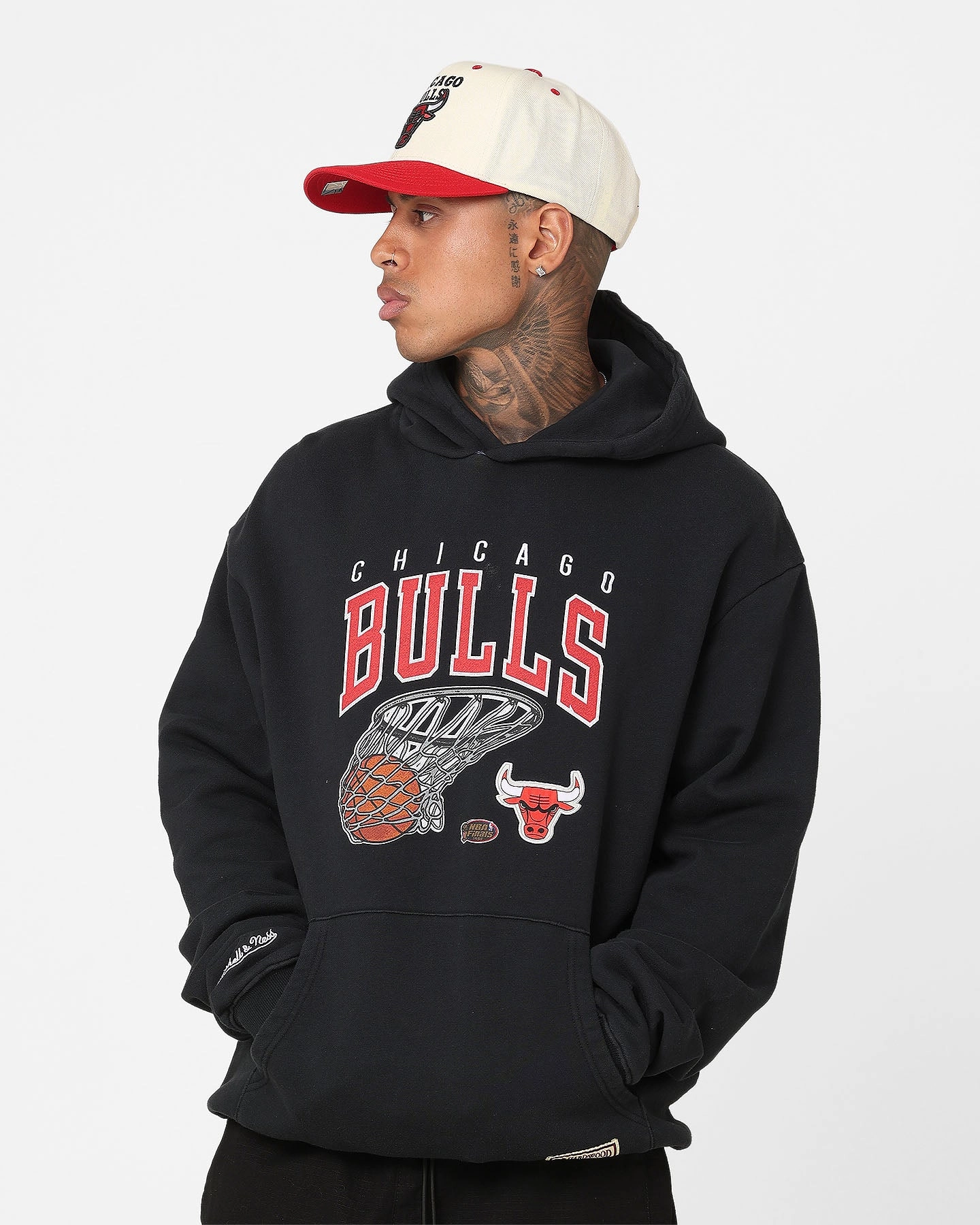 Mitchell & Ness Chicago Bulls Arch Net Hoodie Applaud Reinforced Hem