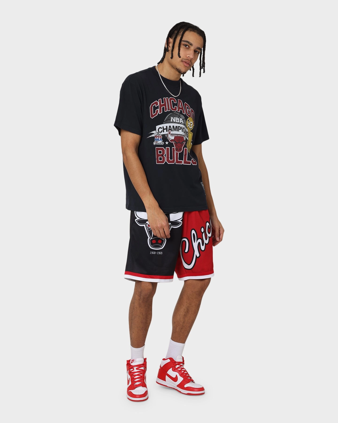 Soft Inner Lining Daily Use Mitchell & Ness Chicago Bulls Big Face 5.0 Shorts Black